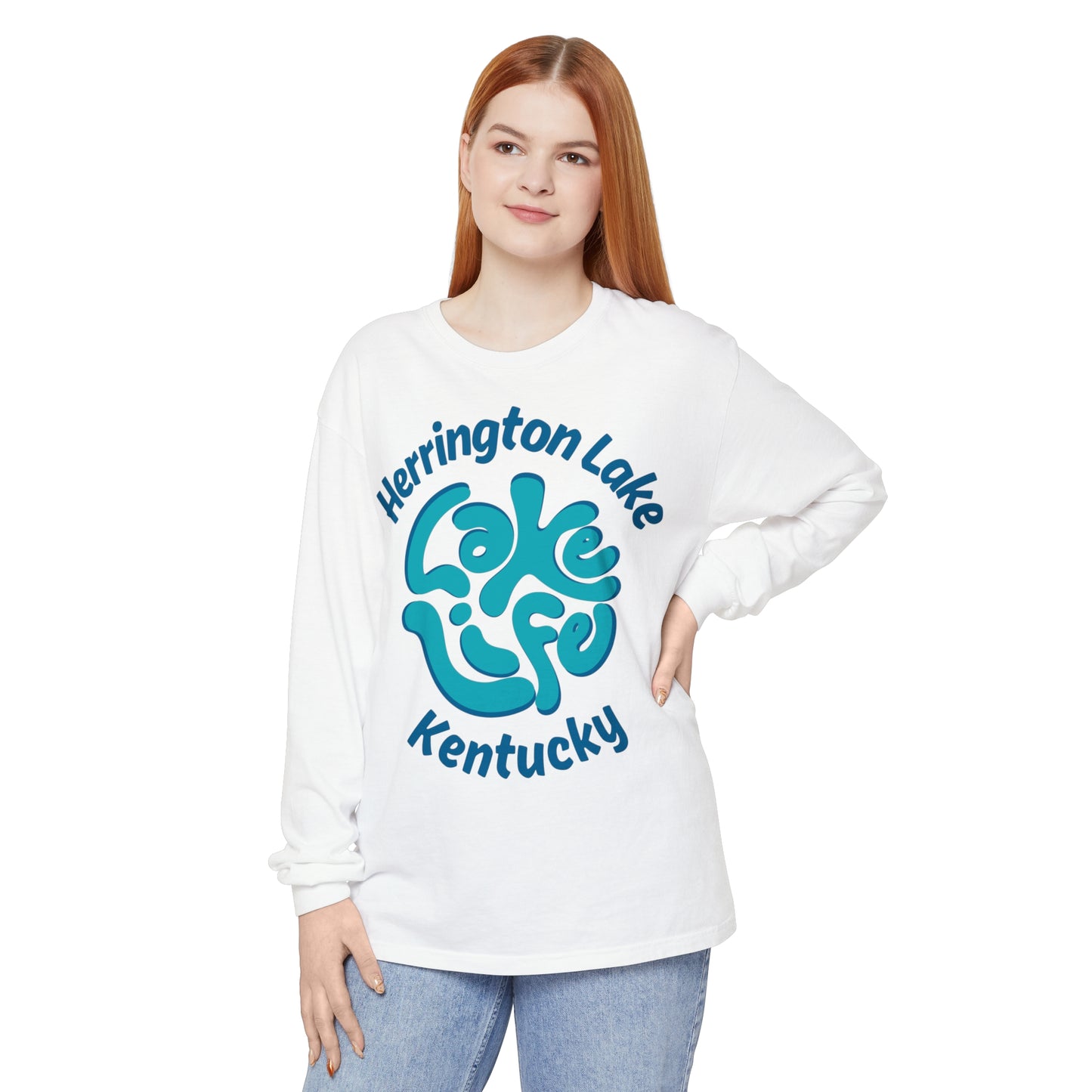 Herrington Lake Spring Pastels "Lake Life" Garment-Dyed Premium Comfort Colors™ Long Sleeve T-Shirt