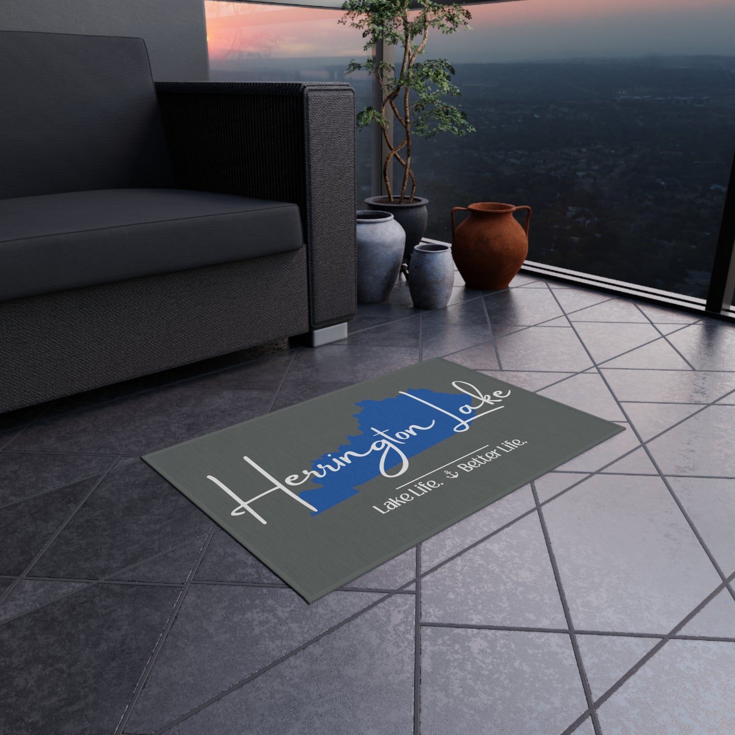 Herrington Lake Signature Outdoor Rug (Dark Grey)