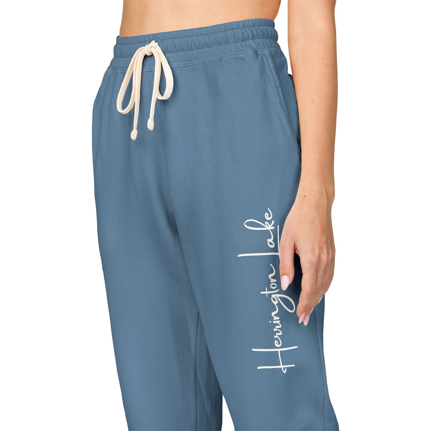 Herrington Lake Script Logo Unisex Garment-Dyed Fleece Sweatpants