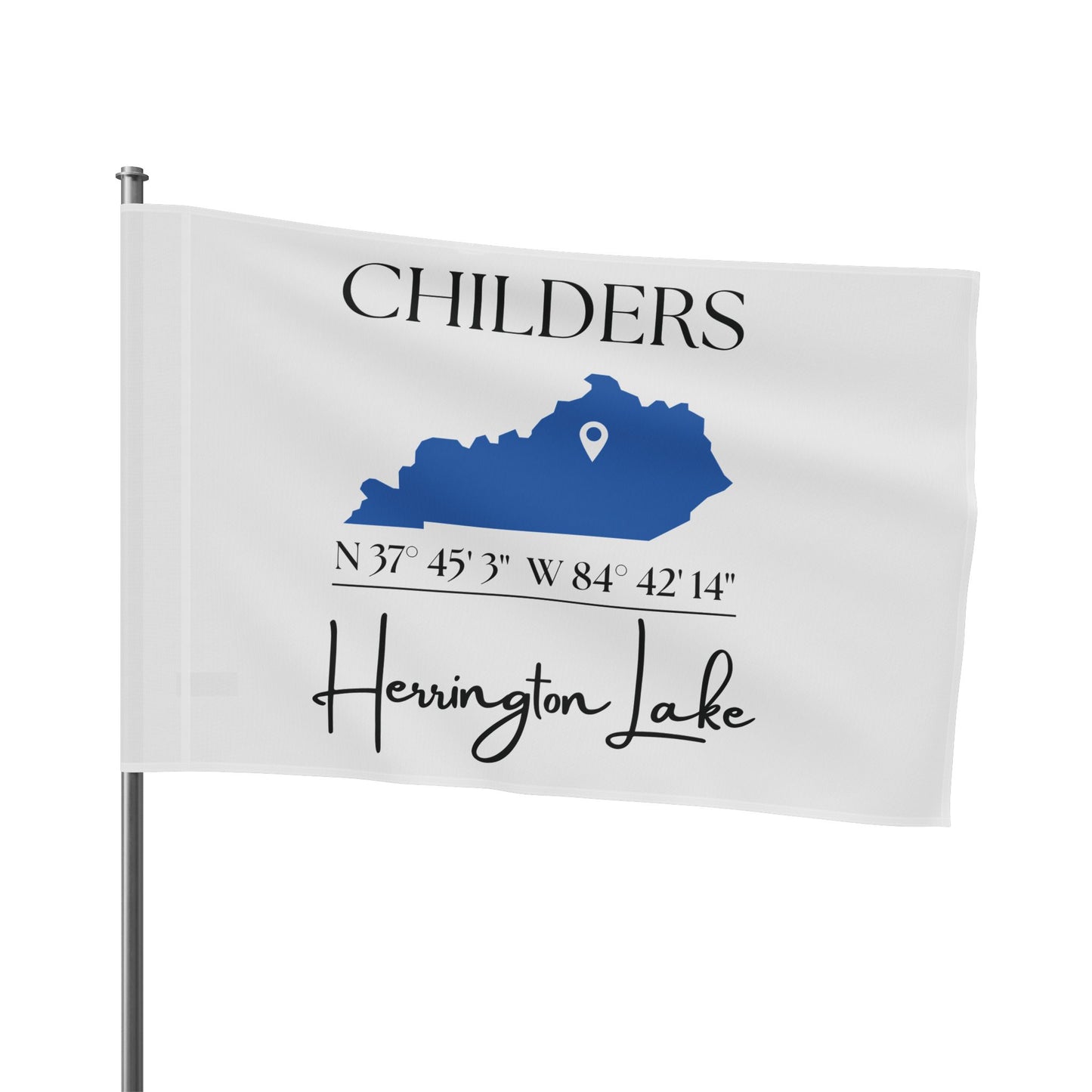 Personalized Custom Herrington Lake Name & Coordinates Flag
