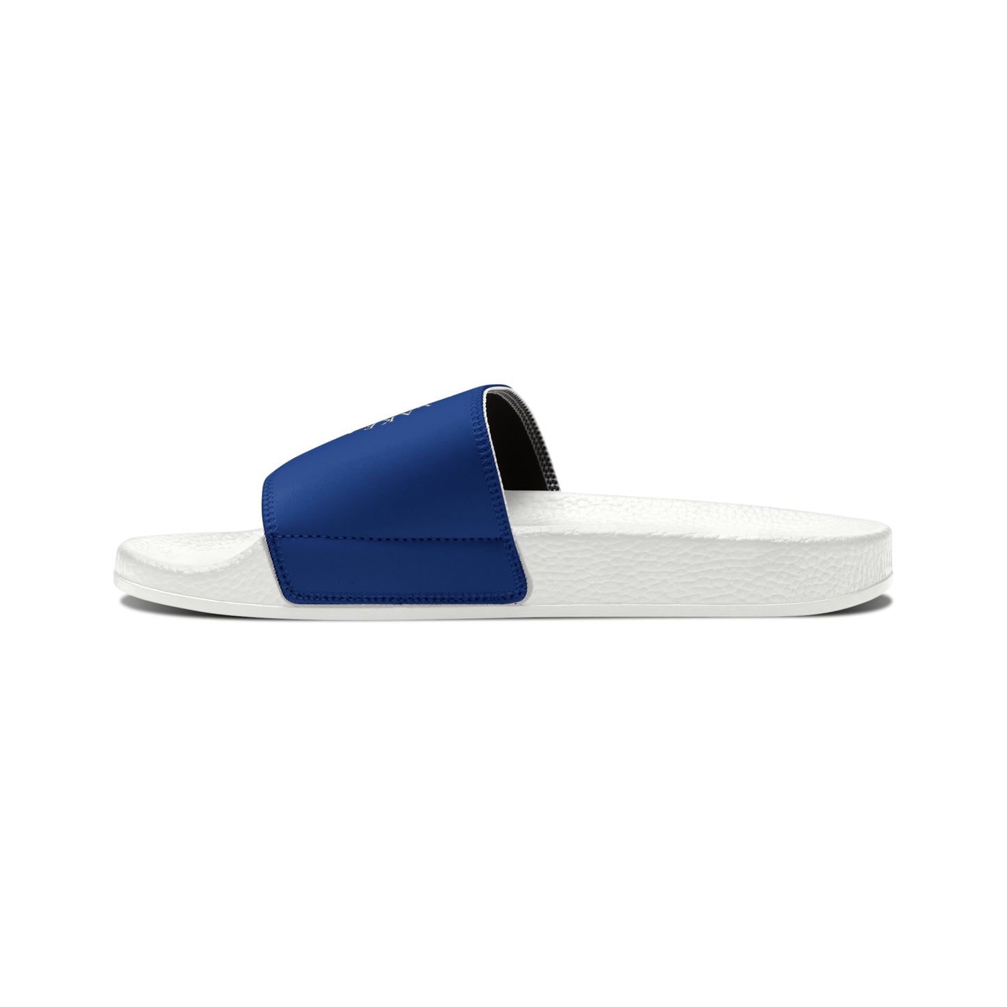 Women's HLKY White Anchor Slide Sandals, Dark Blue
