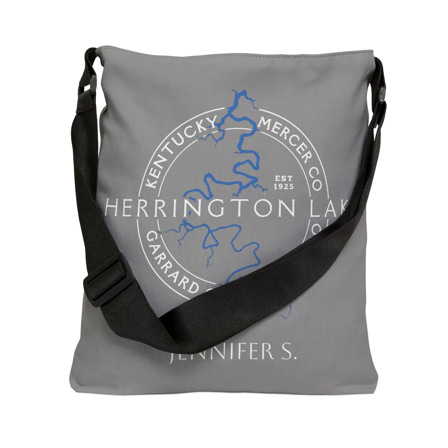 The Personalized Custom "Classic" Herrington Lake and County Adjustable Tote Bag (18" x 18")