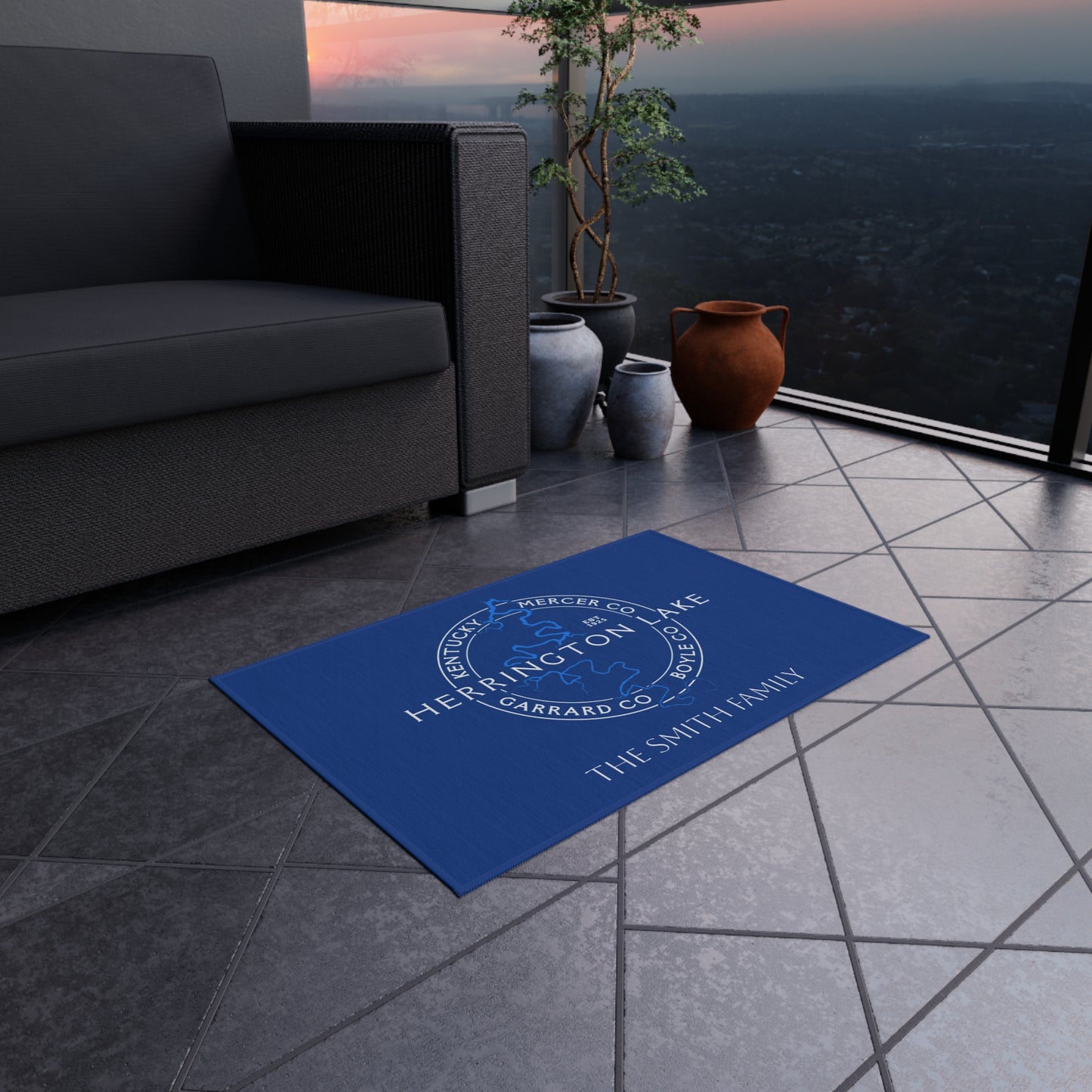 The Personalized Custom "Classic" Herrington Lake and County Outdoor Mat