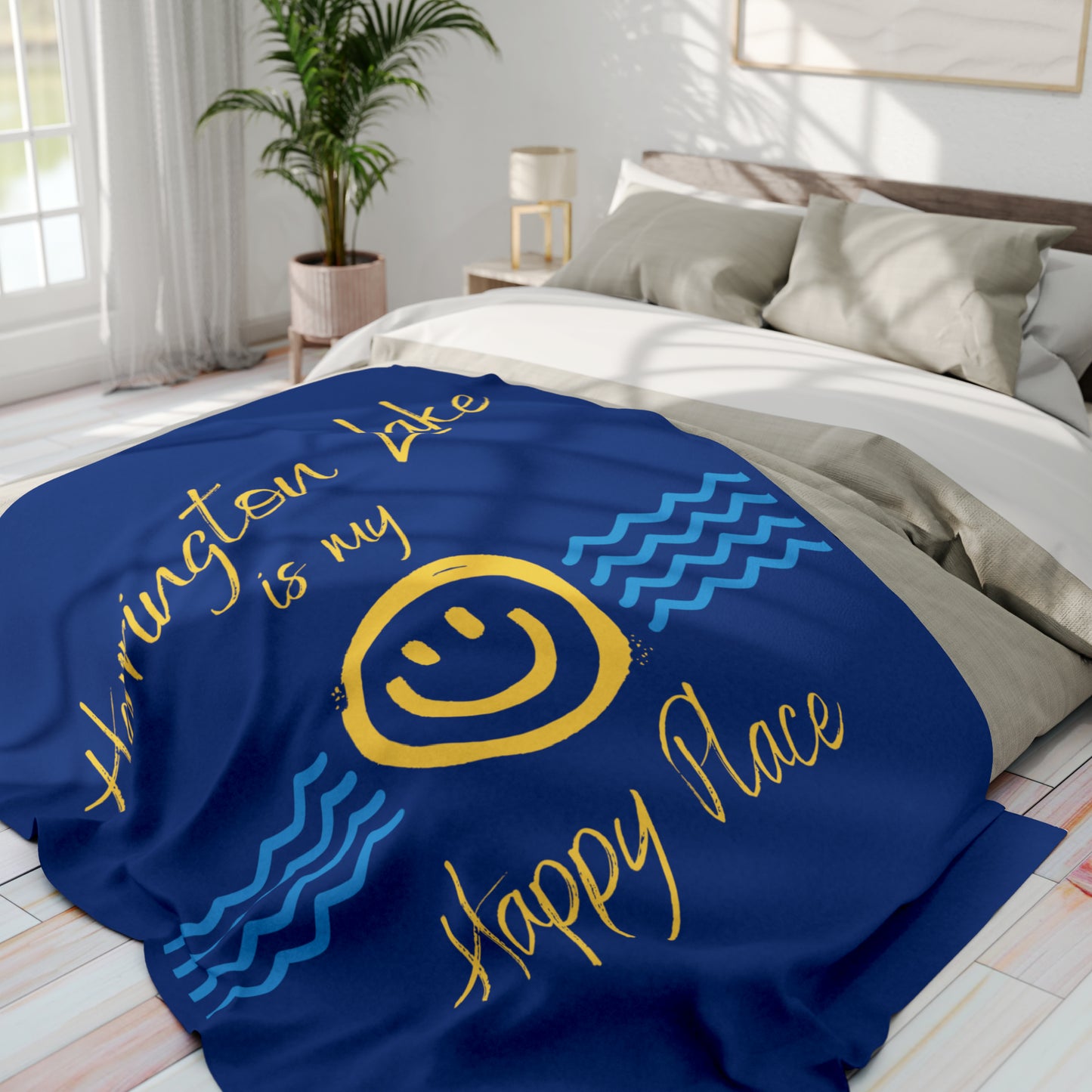 "Herrington Lake Is My Happy Place" Arctic Fleece Blanket