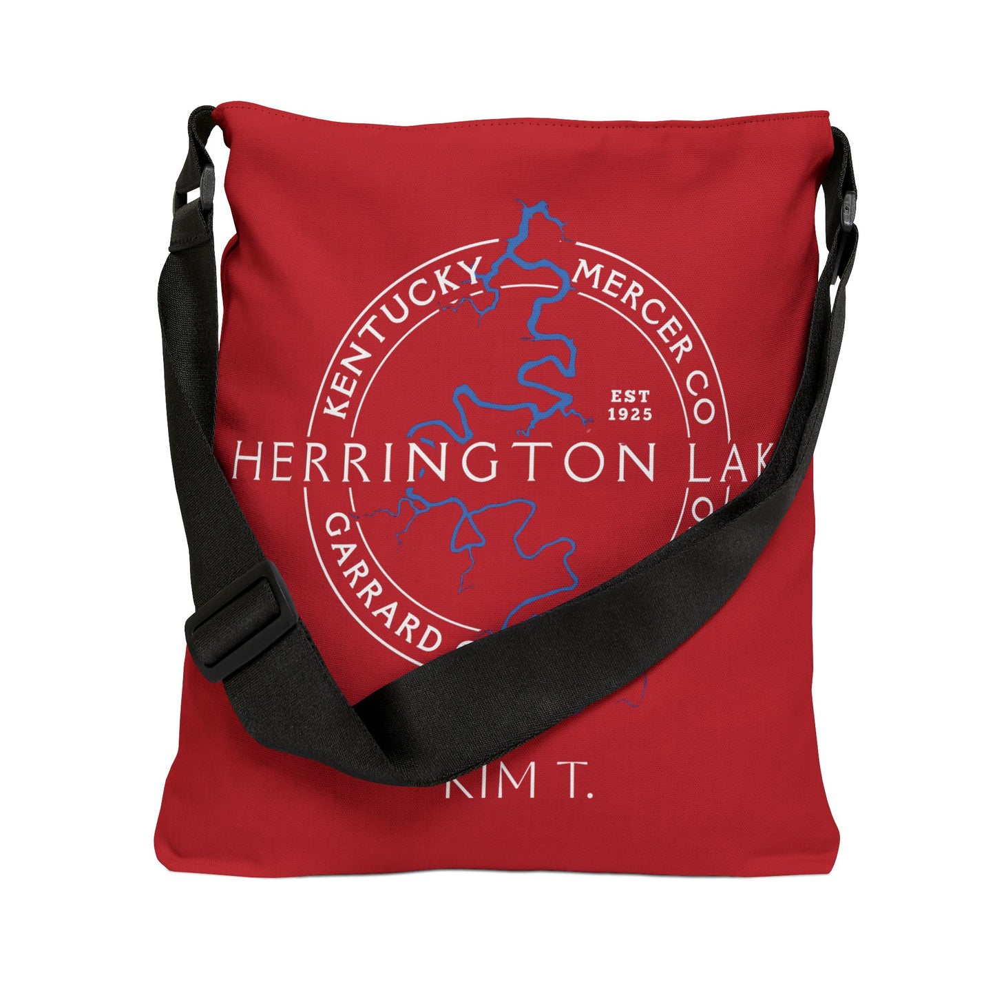 The Personalized Custom "Classic" Herrington Lake and County Adjustable Tote Bag (18" x 18")