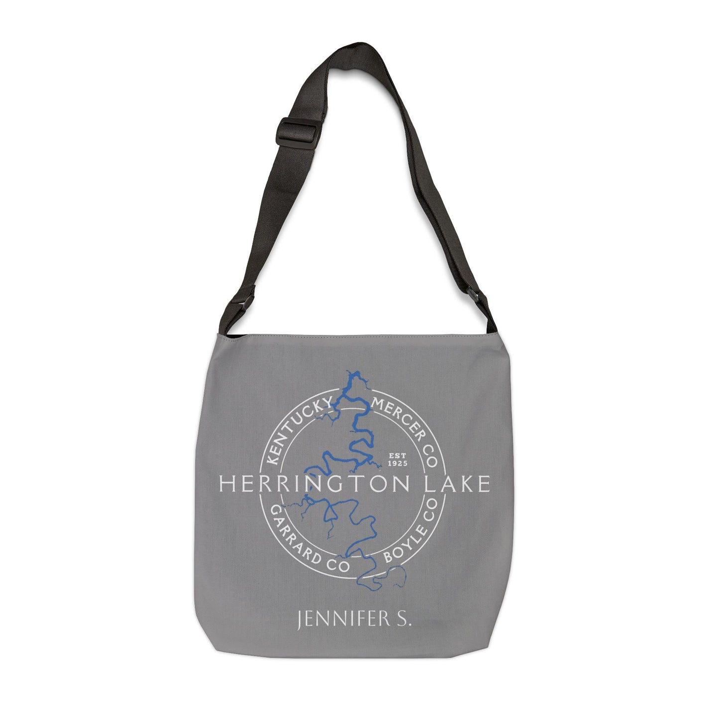 The Personalized Custom "Classic" Herrington Lake and County Adjustable Tote Bag (18" x 18")