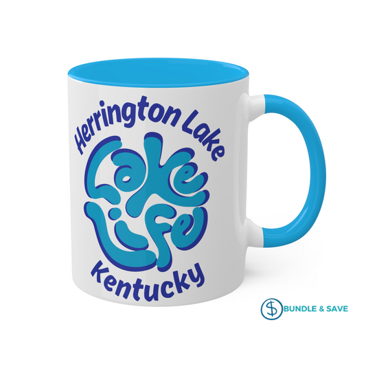 Herrington "Lake Life" Colorful Accent Mugs, 11oz