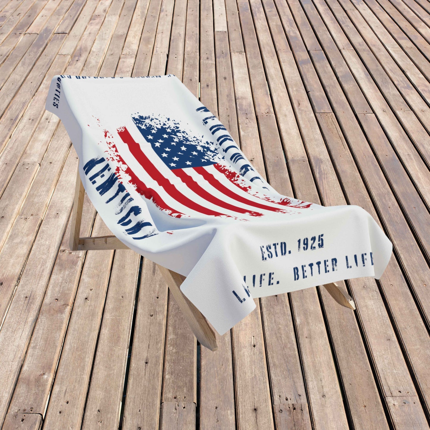 Herrington Lake Patriots Beach Towel - White