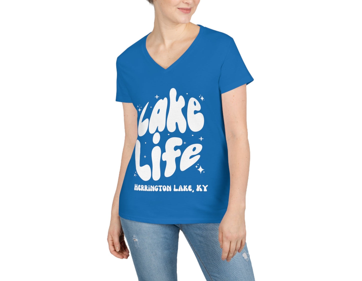 Herrington Lake Life Unisex Jersey Short Sleeve V-Neck Tee