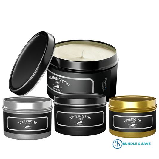 "Simply Herrington" Black Label Coconut Soy Wax Premium Tin Candles