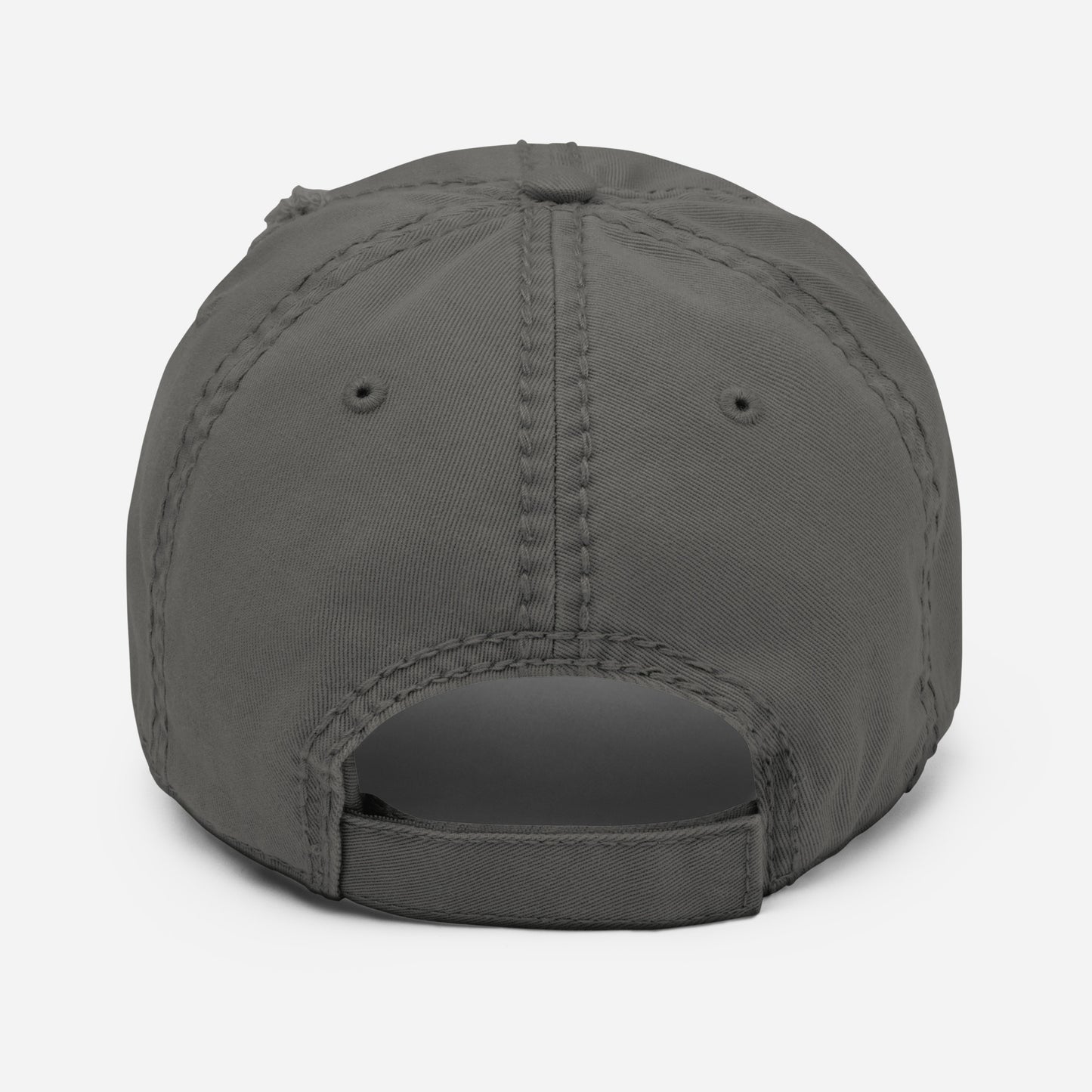 Embroidered Herrington Lake Script Logo Distressed Dad Hat