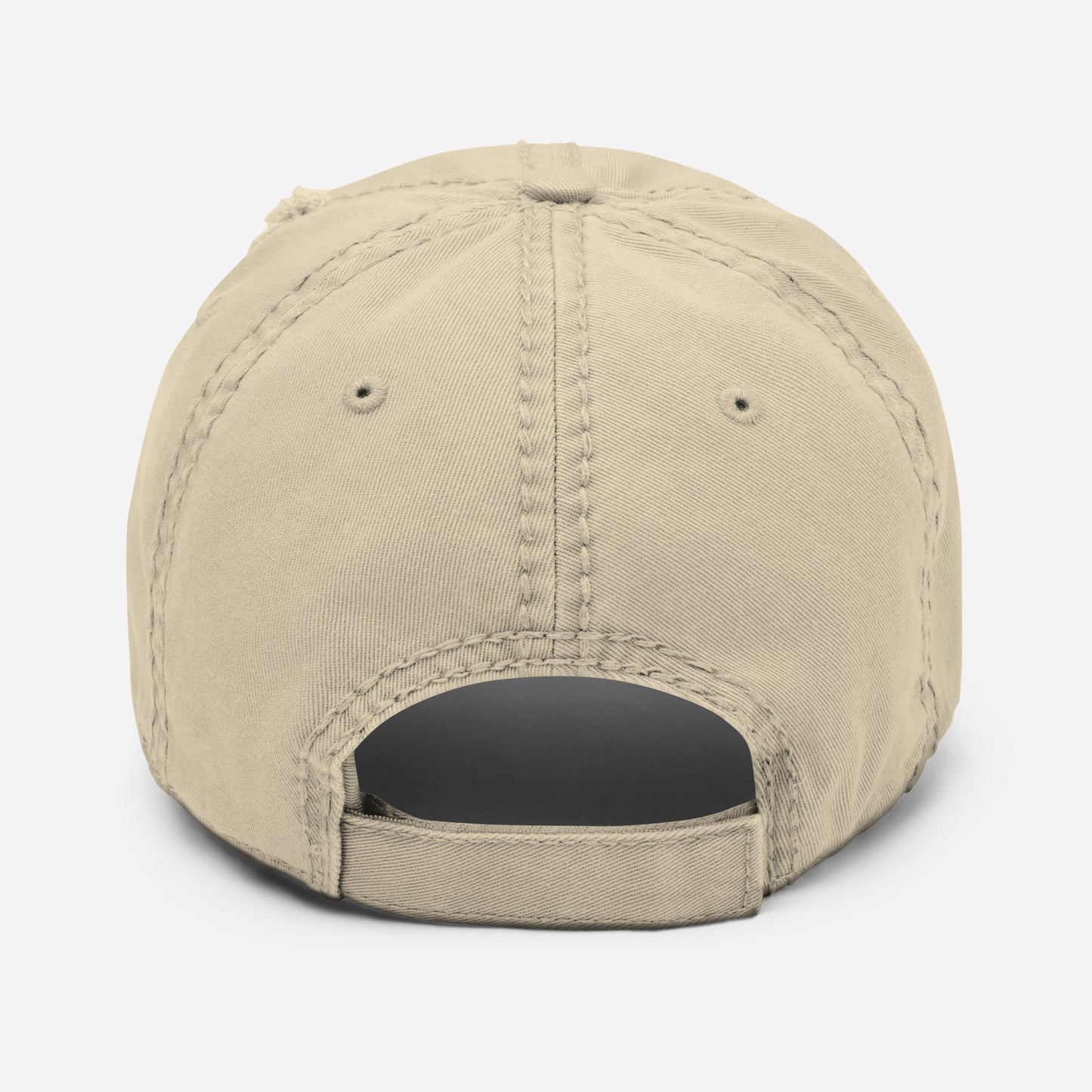 Embroidered Herrington Lake Script Logo Distressed Dad Hat