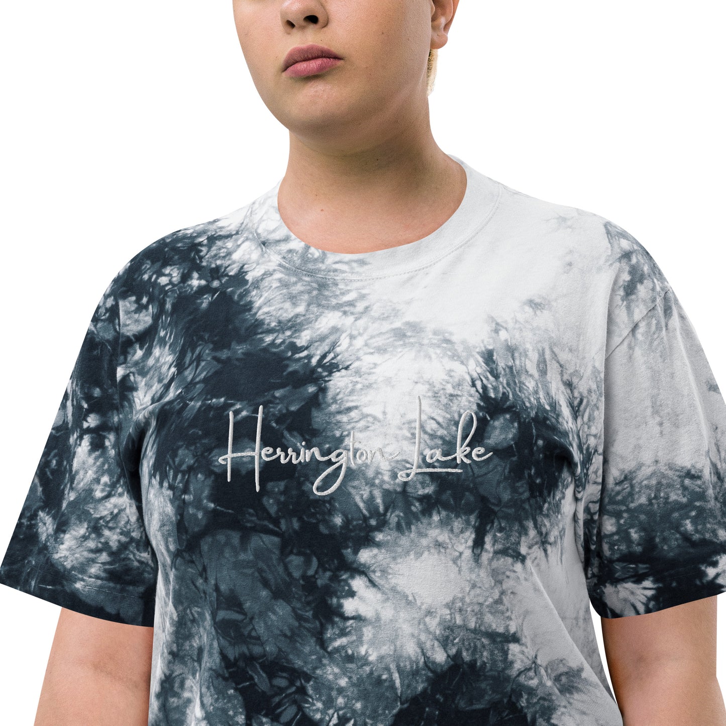 Herrington Lake Embroidered Oversized Tie-Dye T-shirt