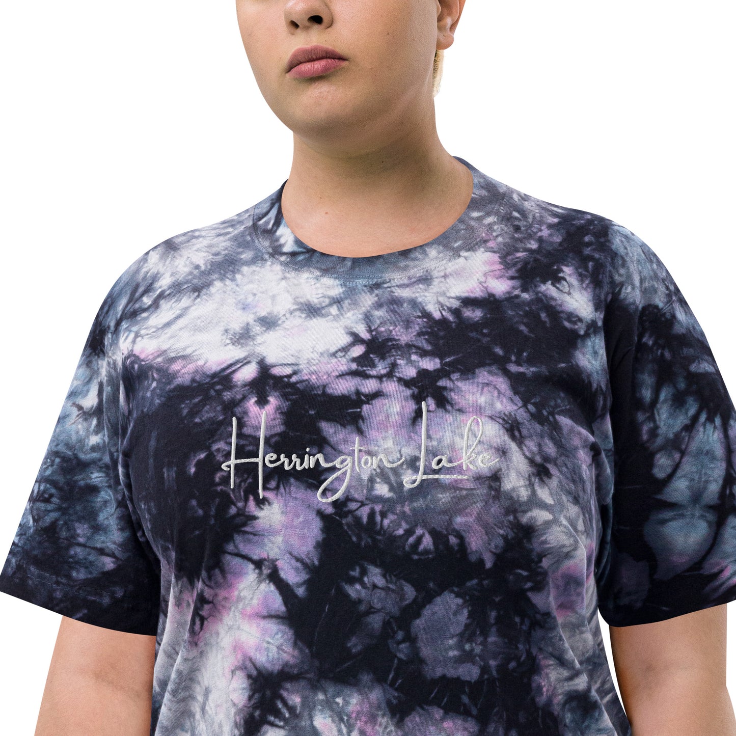 Herrington Lake Embroidered Oversized Tie-Dye T-shirt