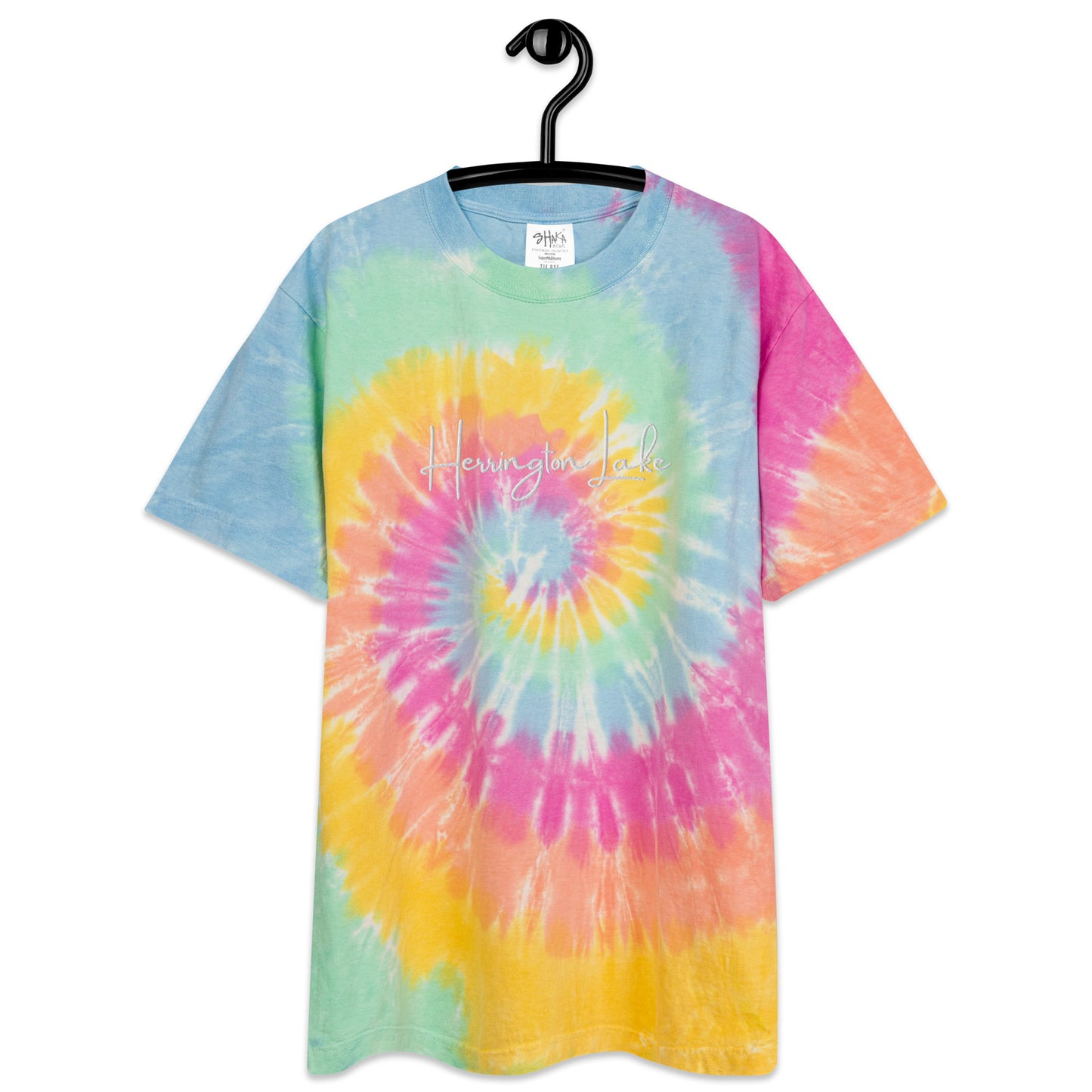 Herrington Lake Embroidered Oversized Tie-Dye T-shirt