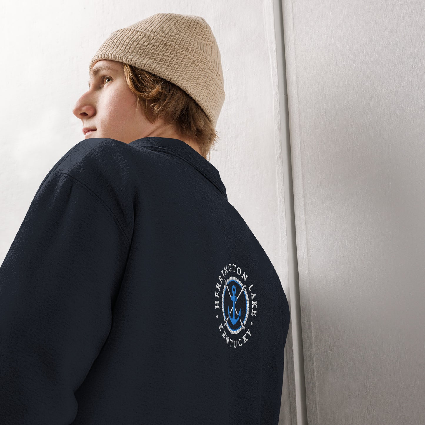 Herrington Lake Nautical Logo Fleece Pullover