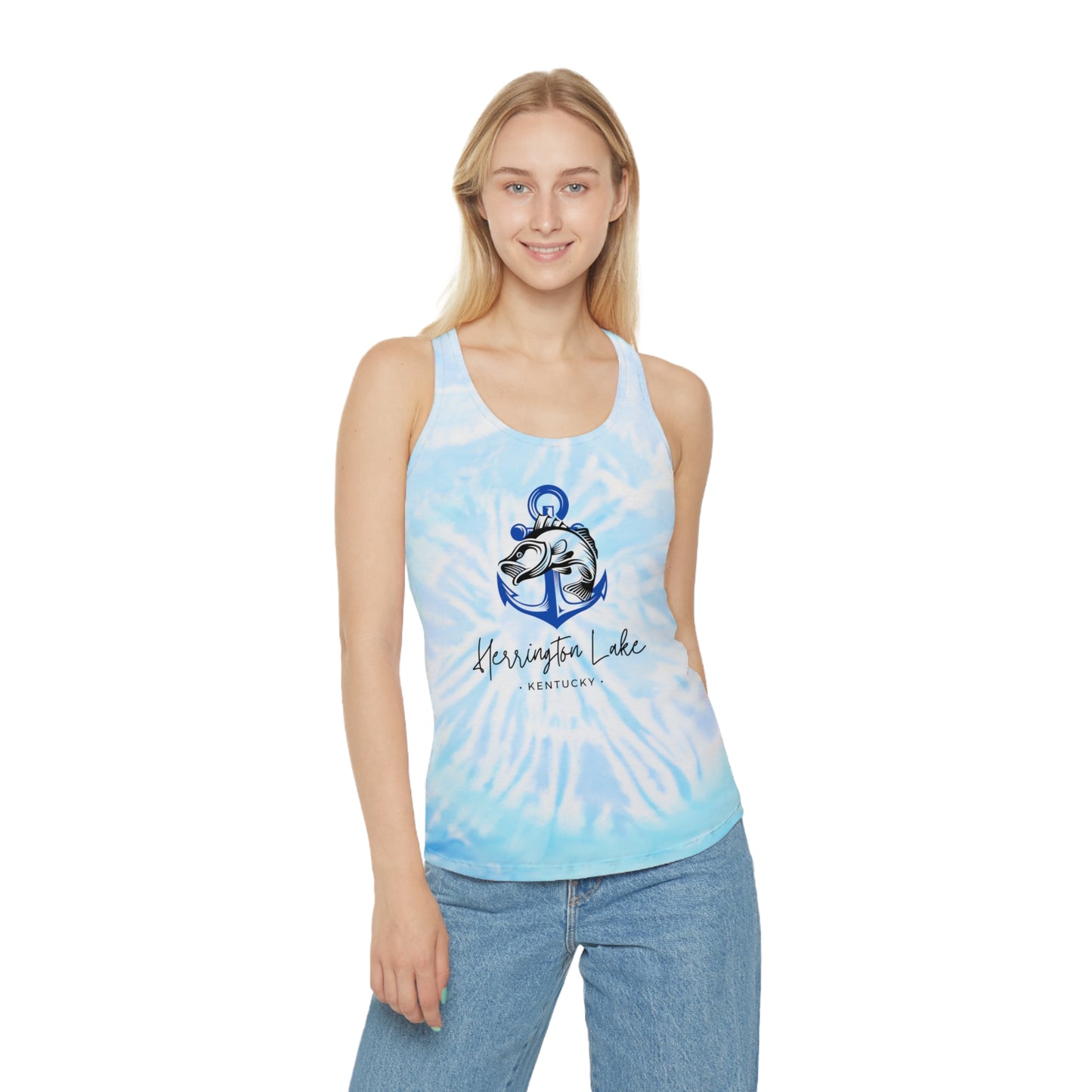 Tie-Dye Herrington Lake "Nautical Catch" Racerback Tank Top