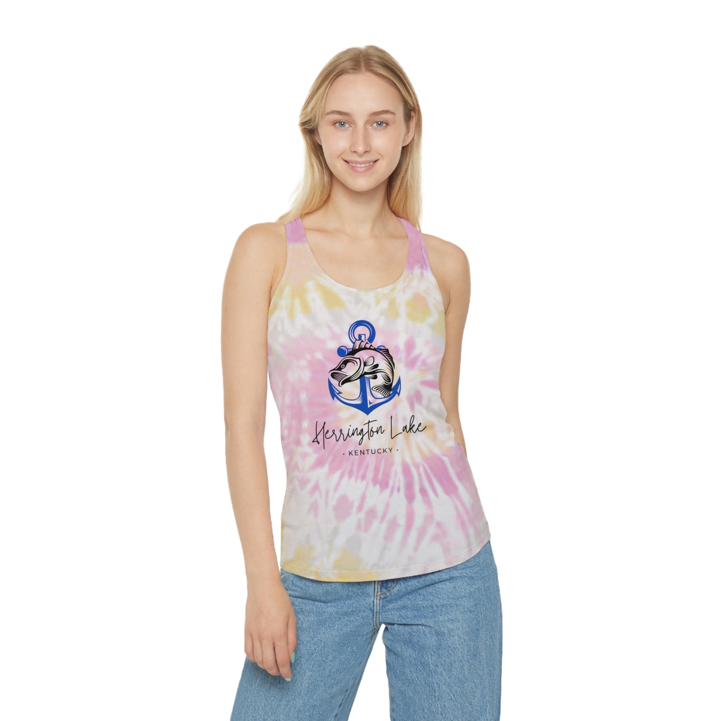 Tie-Dye Herrington Lake "Nautical Catch" Racerback Tank Top