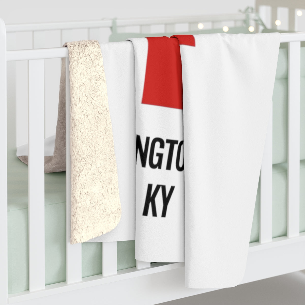 Herrington Lake Lifeguard Sherpa Fleece Blanket on White