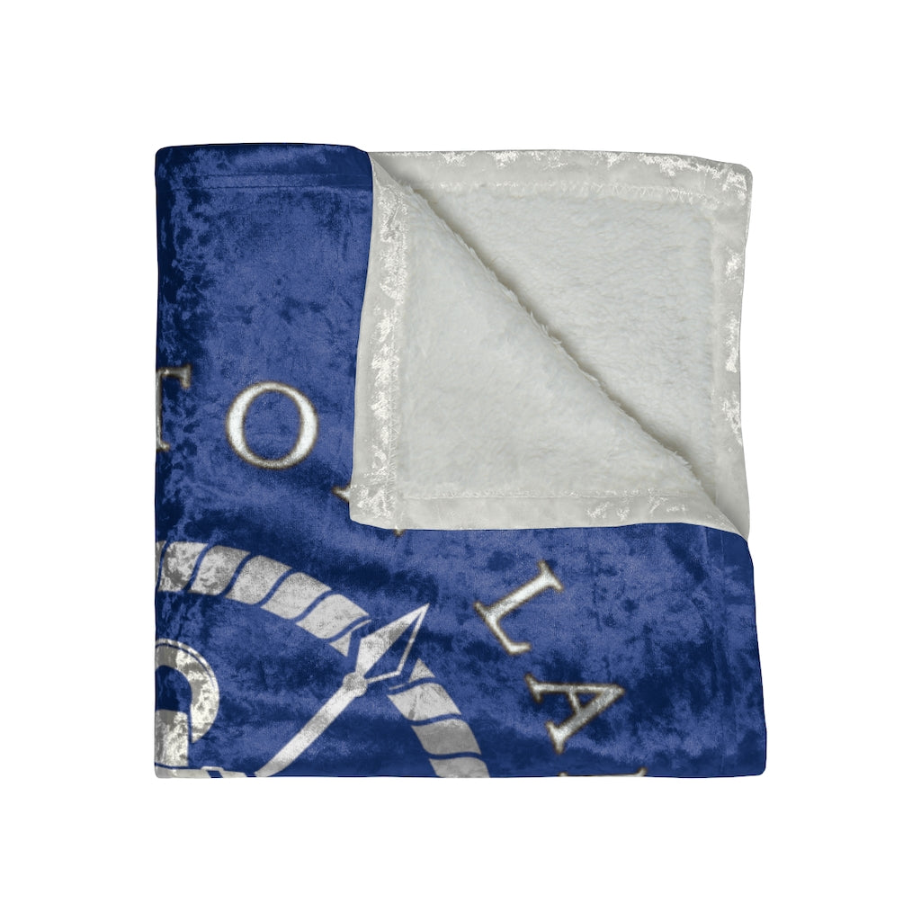 Herrington Lake White Anchor Crushed Velvet Blanket