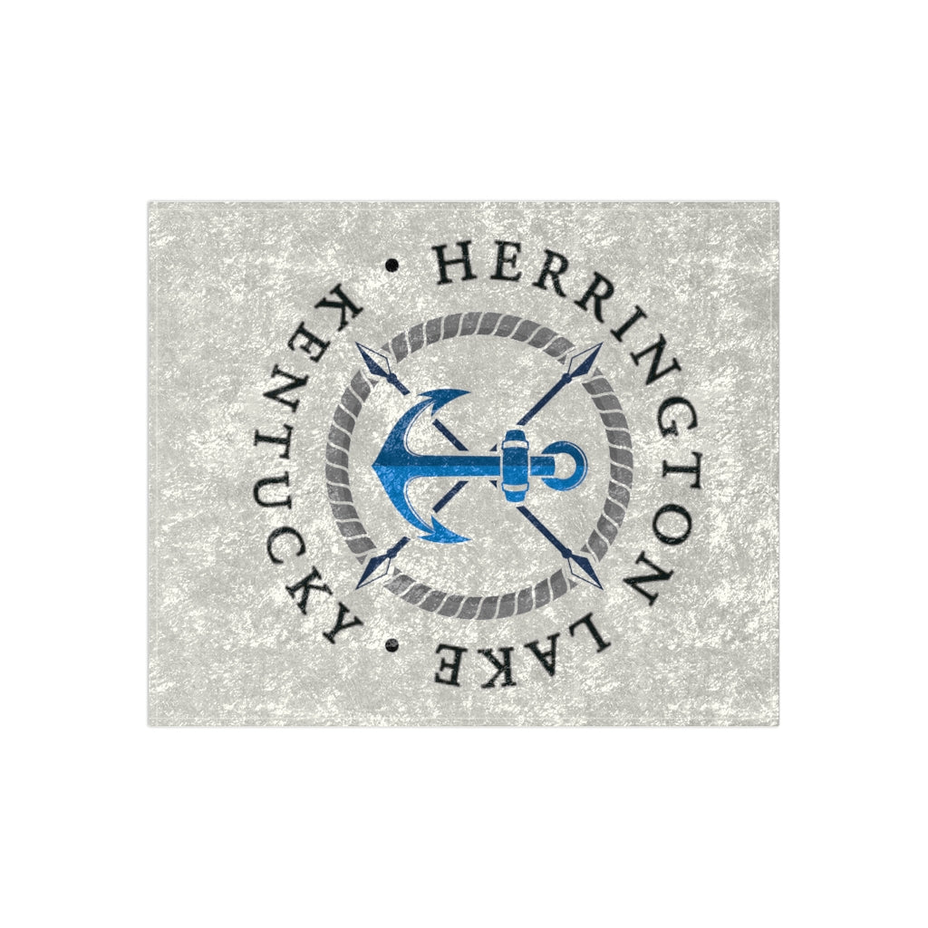 Herrington Lake Blue Anchor Crushed Velvet Blanket