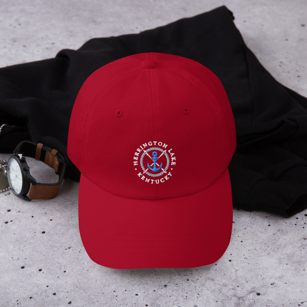 Classic Embroidered Herrington Lake Anchor Logo Dad Hat
