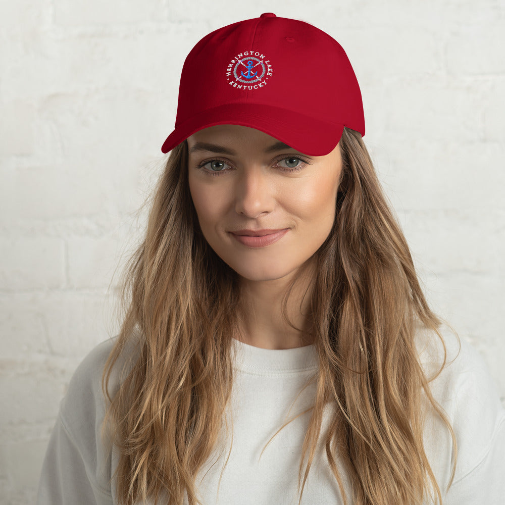 Classic Embroidered Herrington Lake Anchor Logo Dad Hat