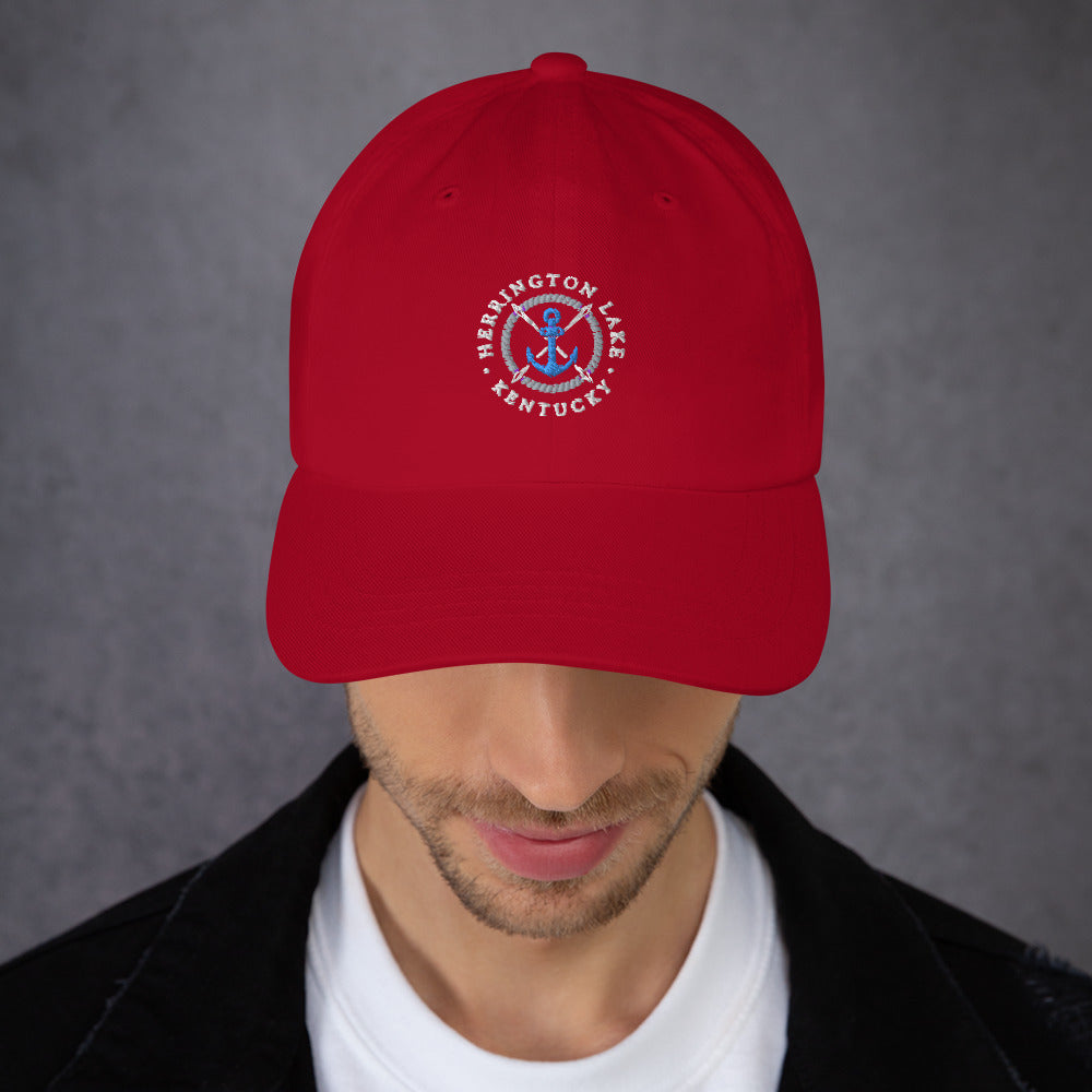 Classic Embroidered Herrington Lake Anchor Logo Dad Hat