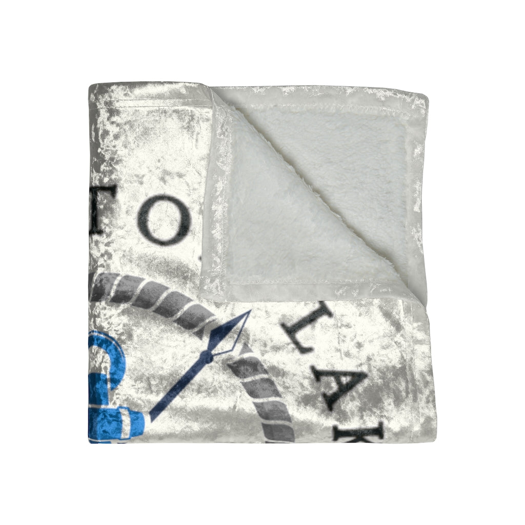 Herrington Lake Blue Anchor Crushed Velvet Blanket