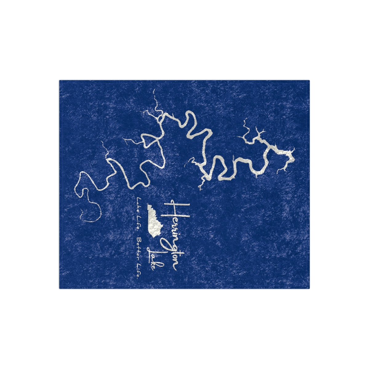 Herrington Lake Classic Outline Crushed Velvet Blanket (Blue)