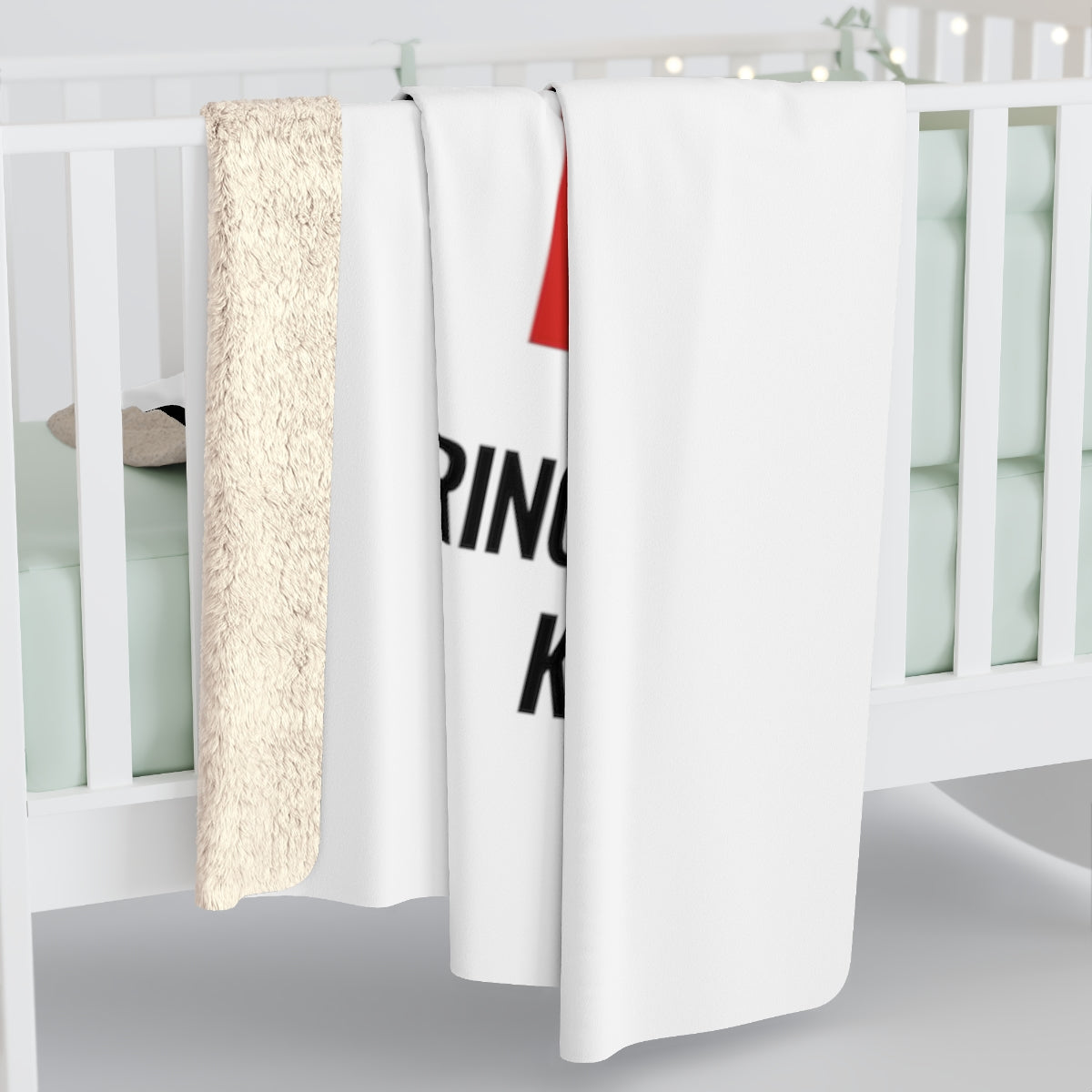 Herrington Lake Lifeguard Sherpa Fleece Blanket on White