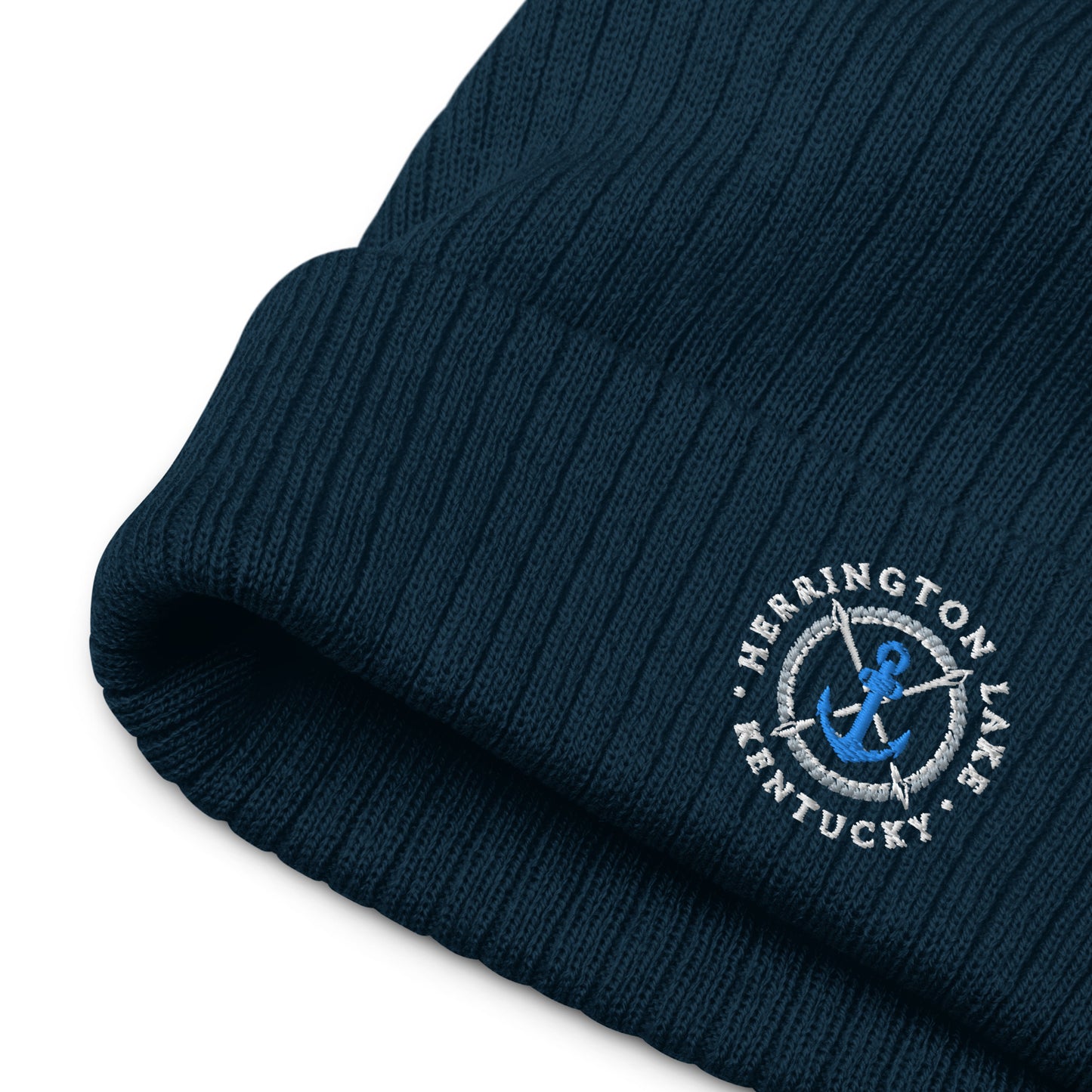 Herrington Lake Anchor Ribbed Knit Beanie
