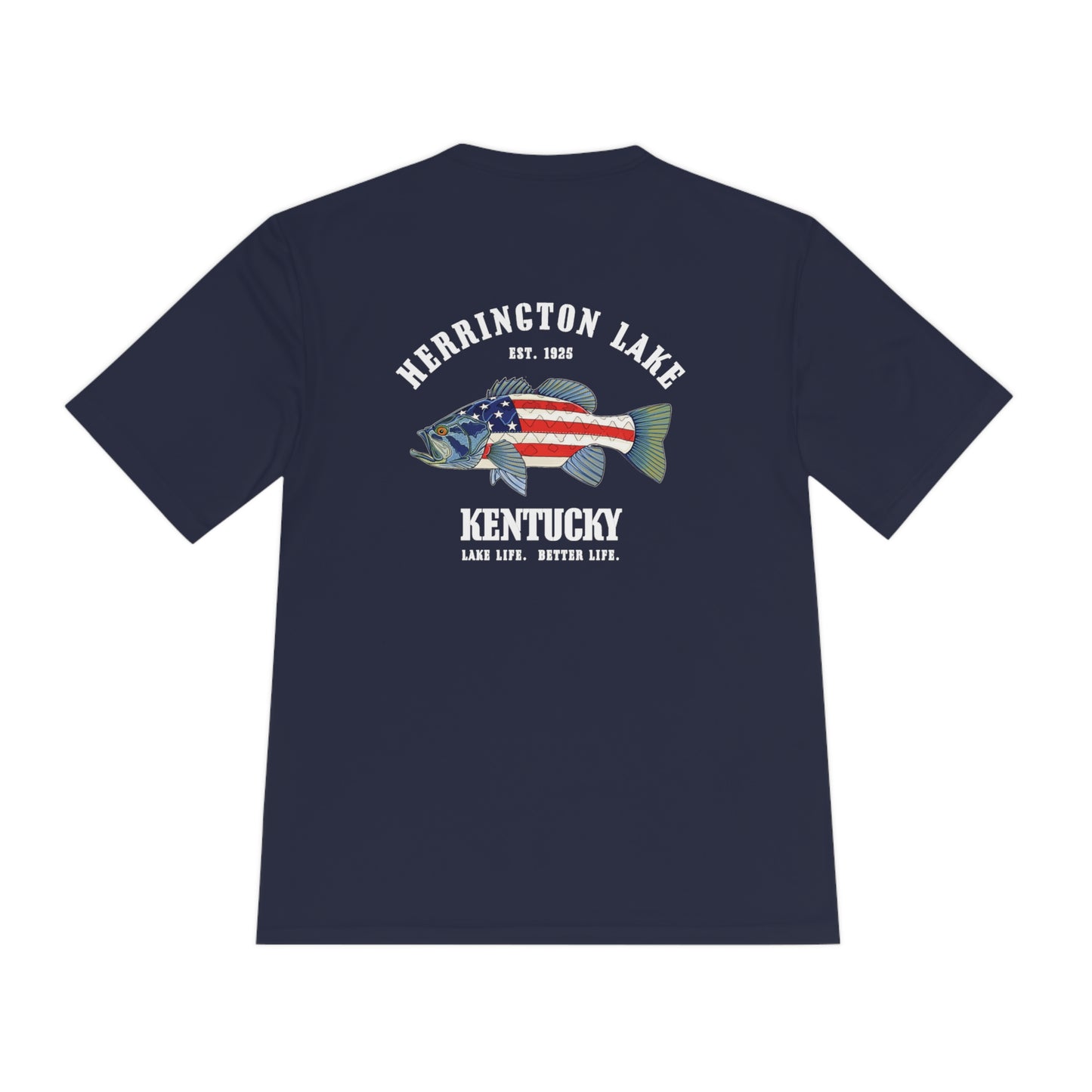 Herrington Lake Patriots All-American Angler Unisex Double Sided Moisture Wicking Tee