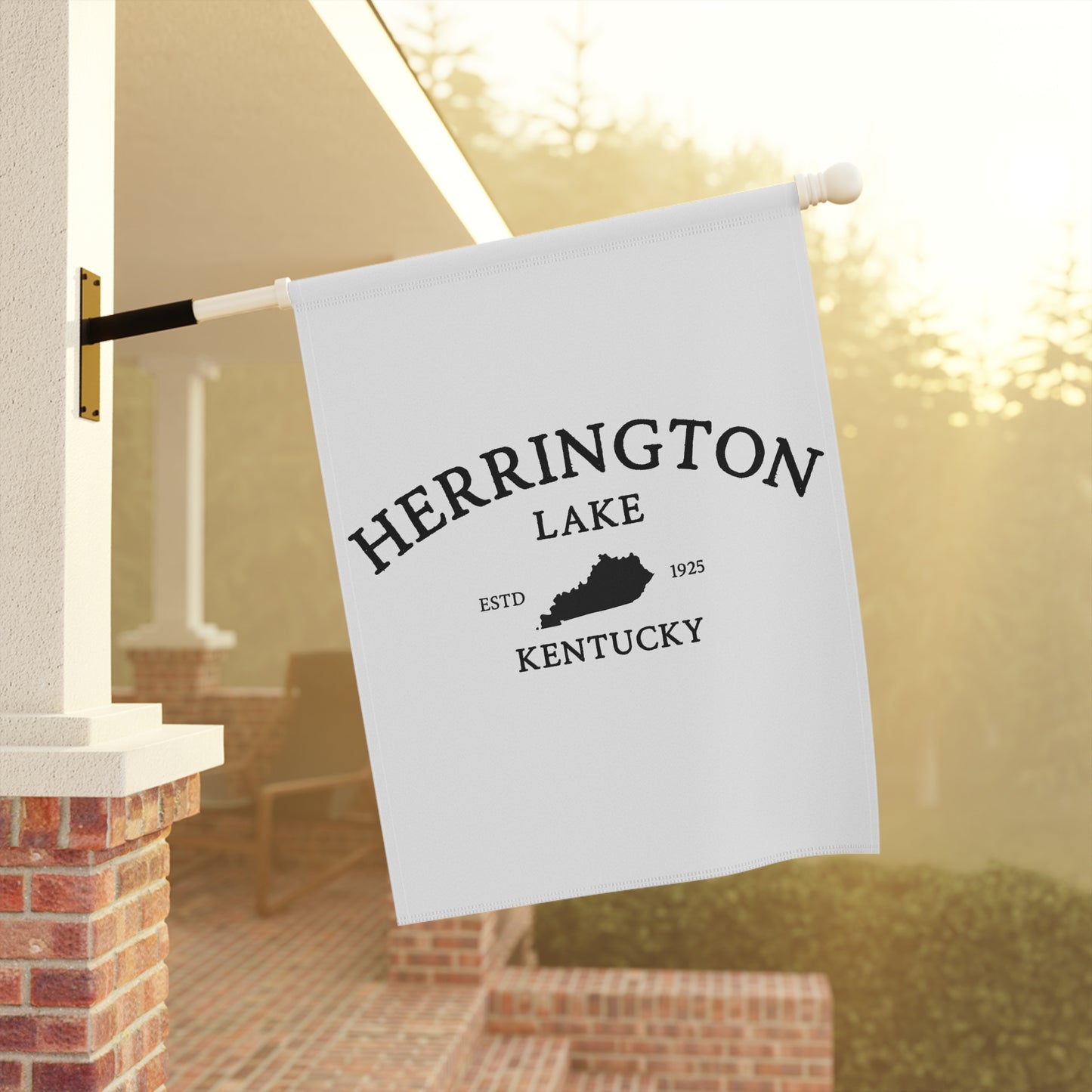 Simply Herrington House Banner and Garden Flag - Black on White