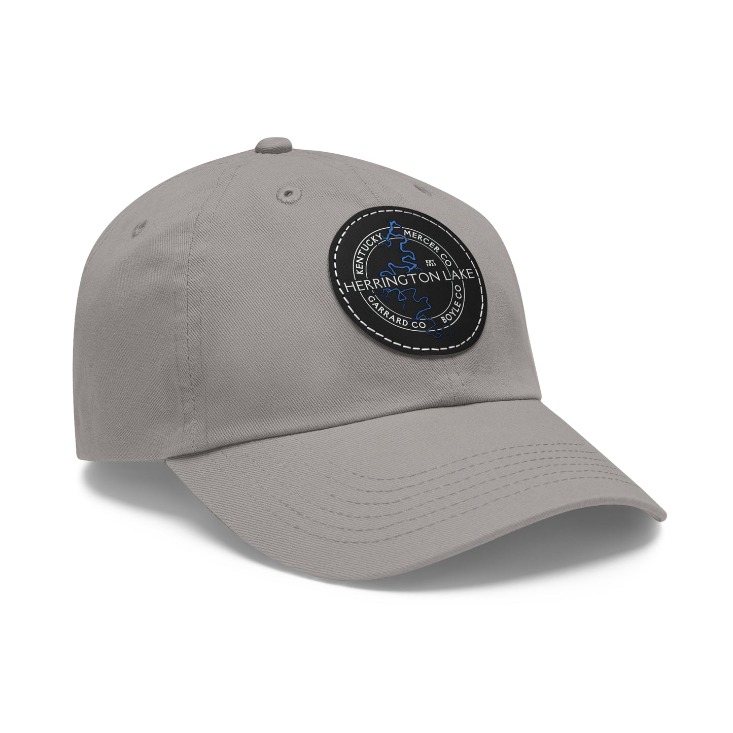 The "Classic" Herrington Lake and County Dad Hat with Leather Patch (Round)