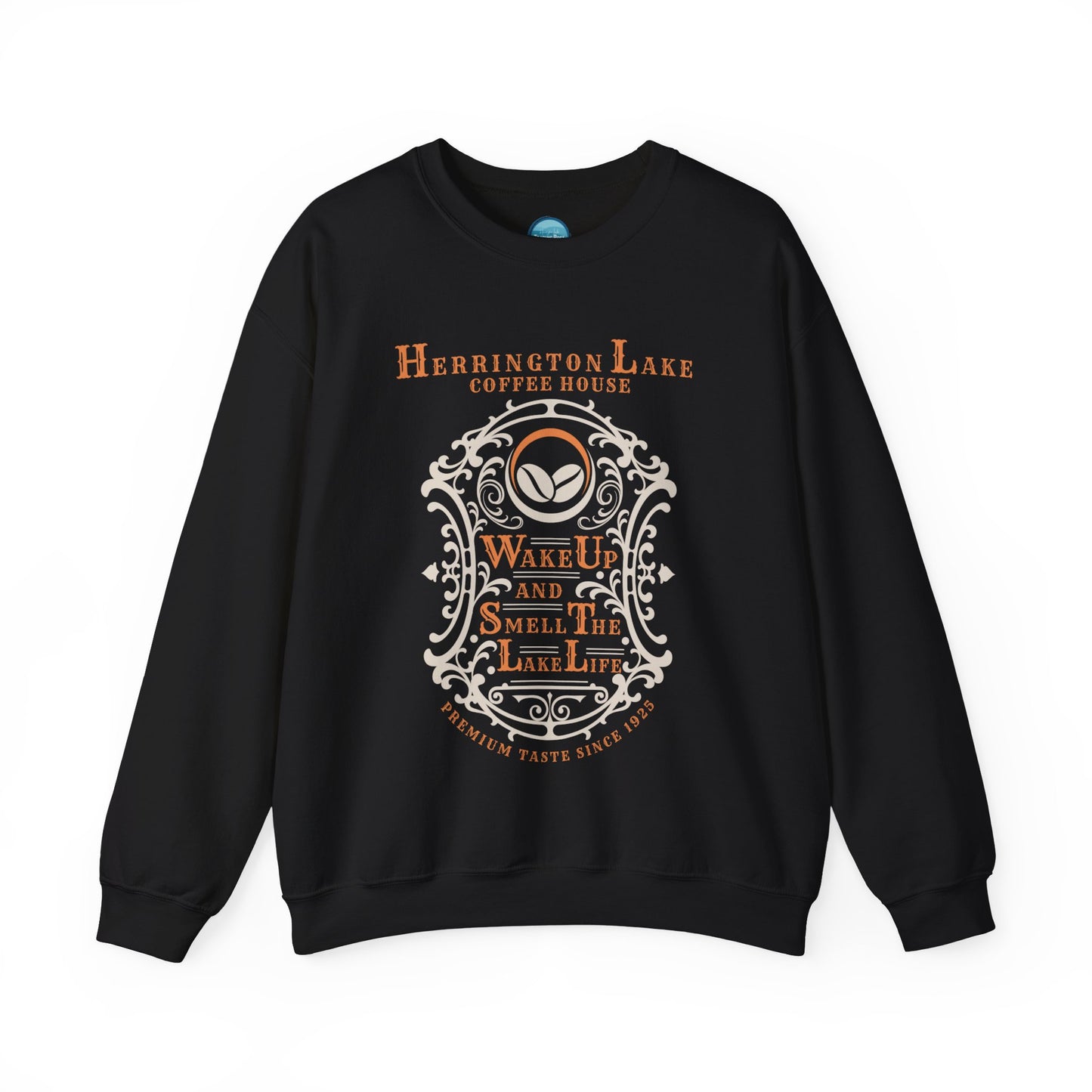 "Wake Up and Smell The Lake Life" Coffee House Collection Unisex Heavy Blend™ Crewneck Sweatshirt