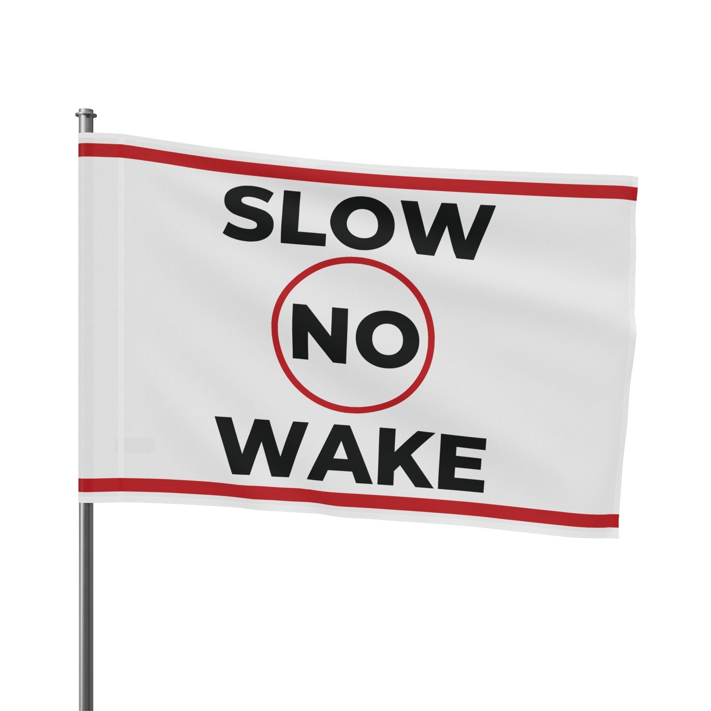 "SLOW NO WAKE" Flag - White