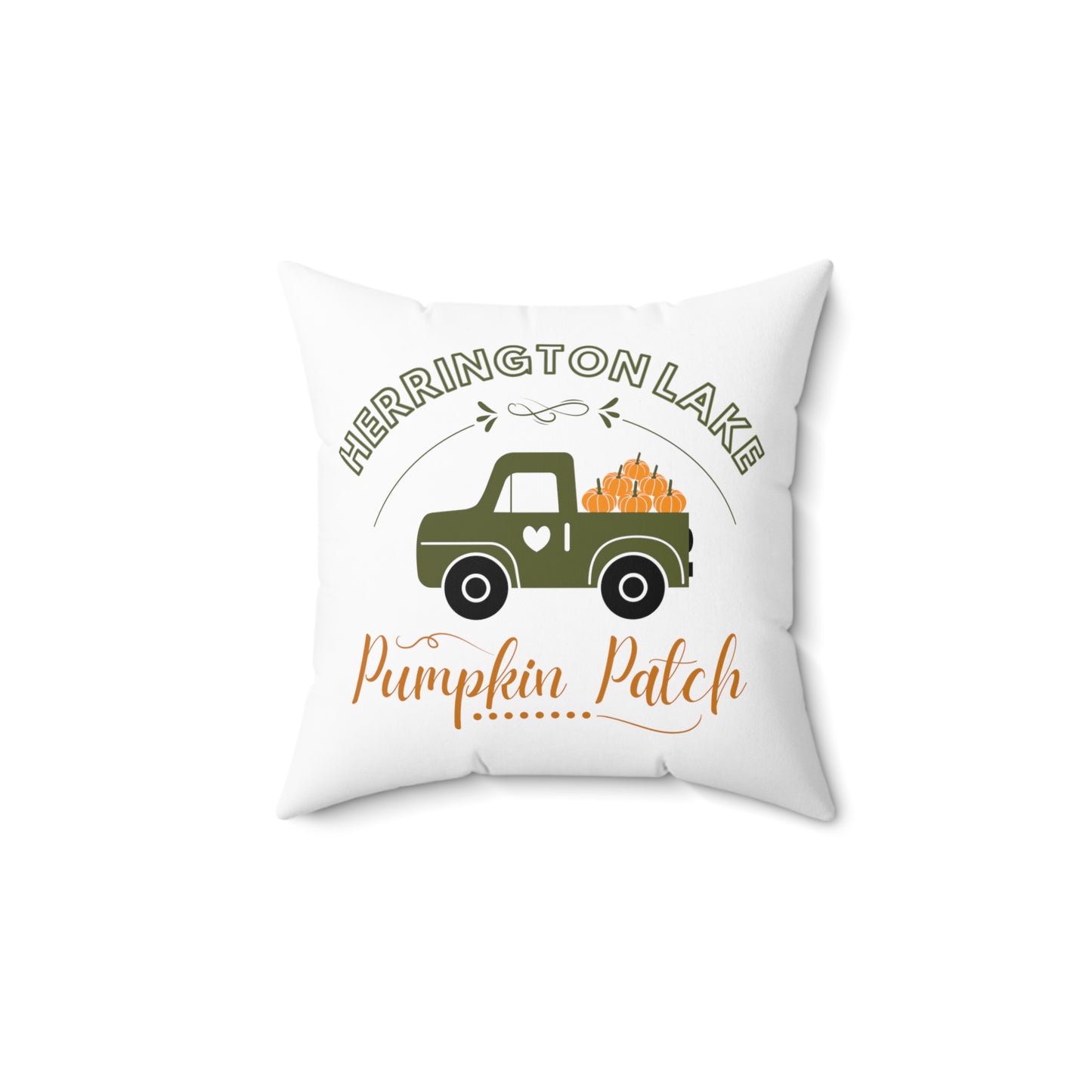 Herrington Lake Pumpkin Patch Spun Polyester Square Accent Pillow (Light Grey)