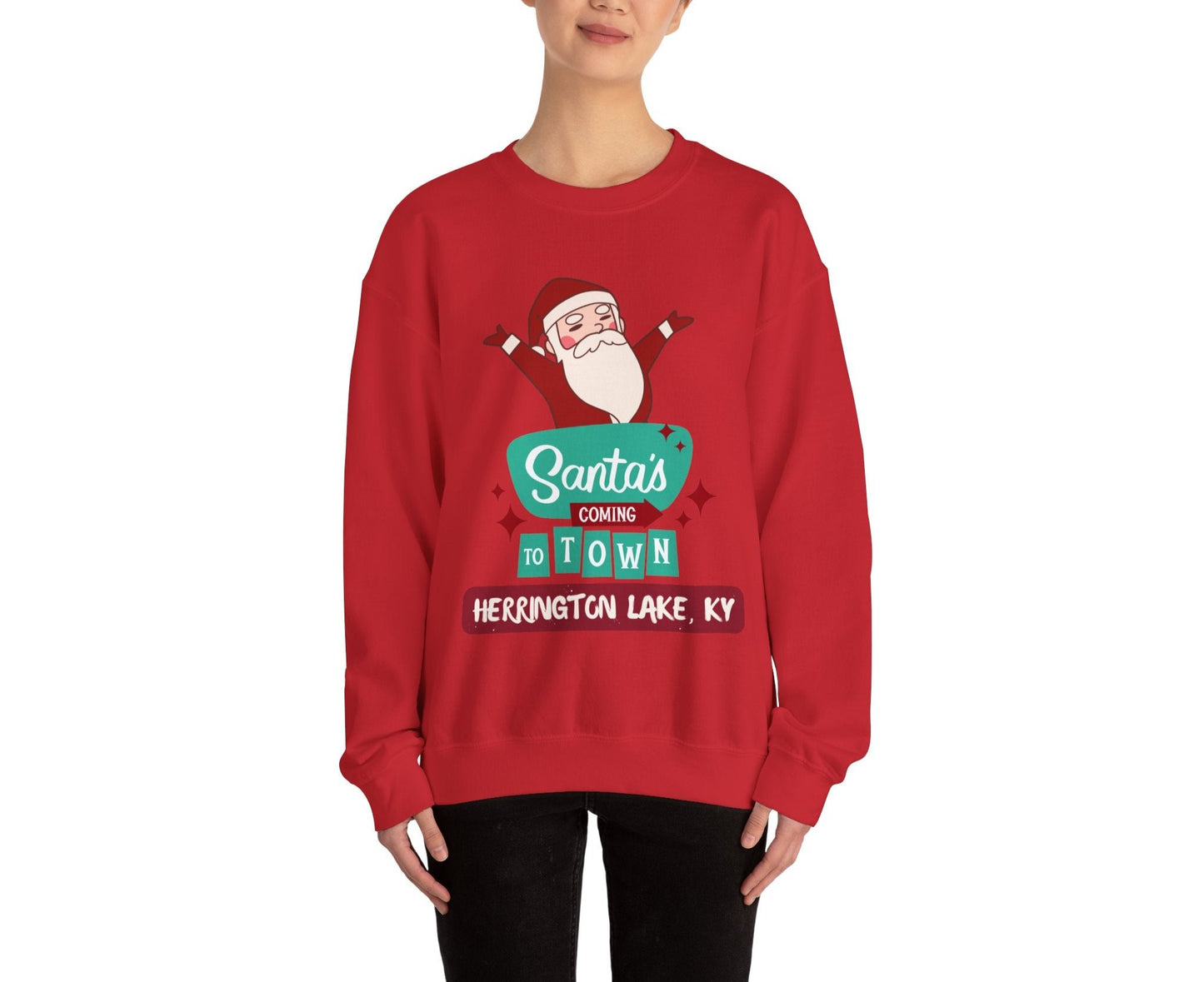 Santa is Coming to Herrington Lake Heavy Blend™ Crewneck Sweatshirt