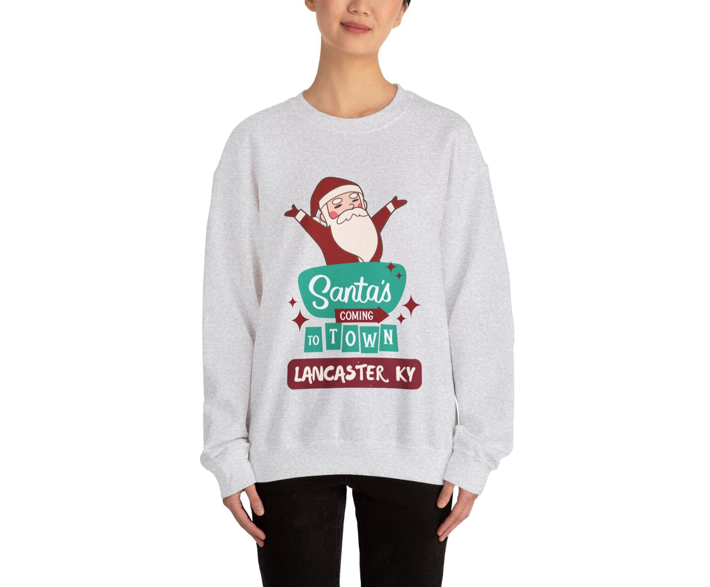 Santa is Coming to Lancaster KY Heavy Blend™ Crewneck Sweatshirt