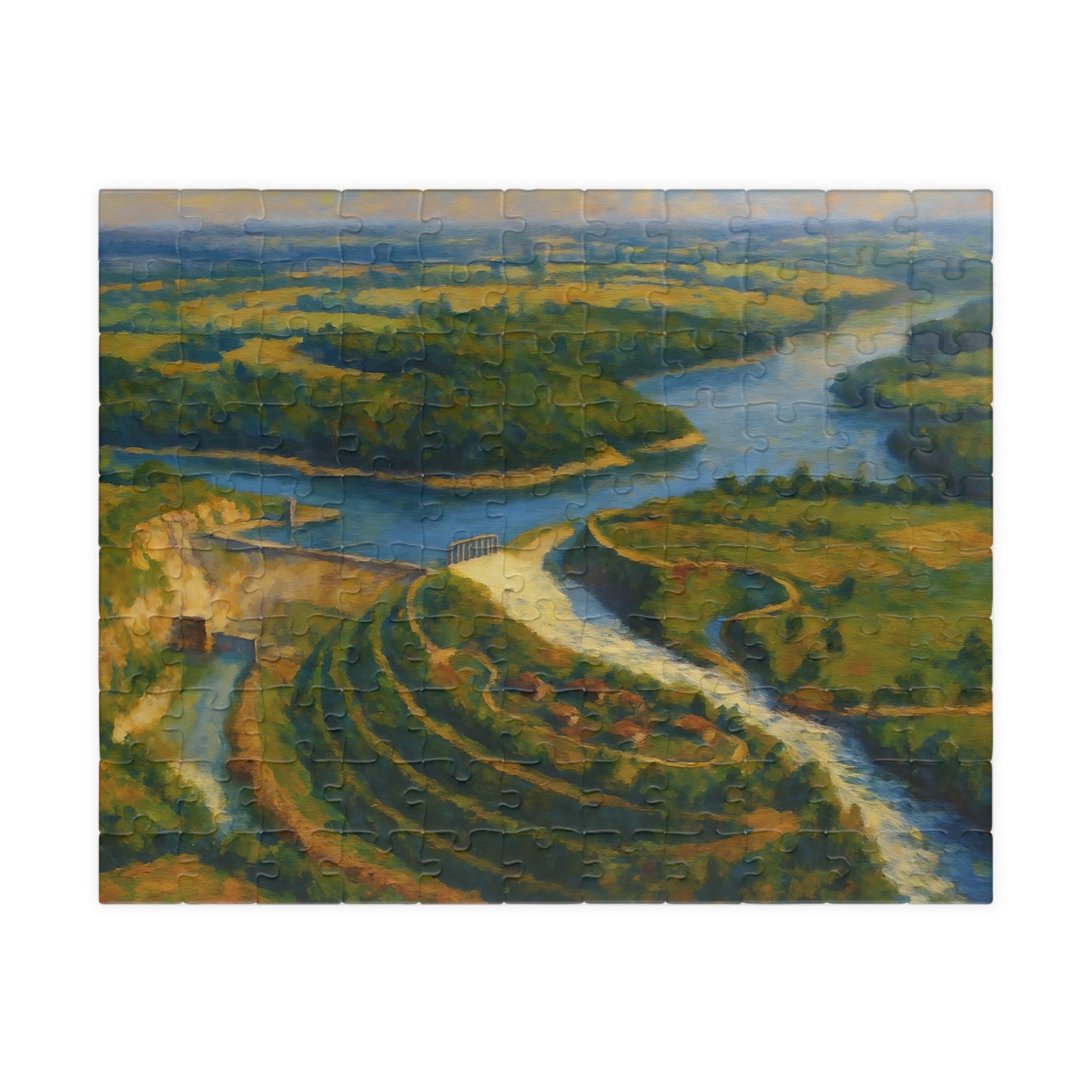 A Painter's Perspective: Dix Dam Aerial View Jigsaw Puzzle  (110, 252, 500 & 1000 pieces)