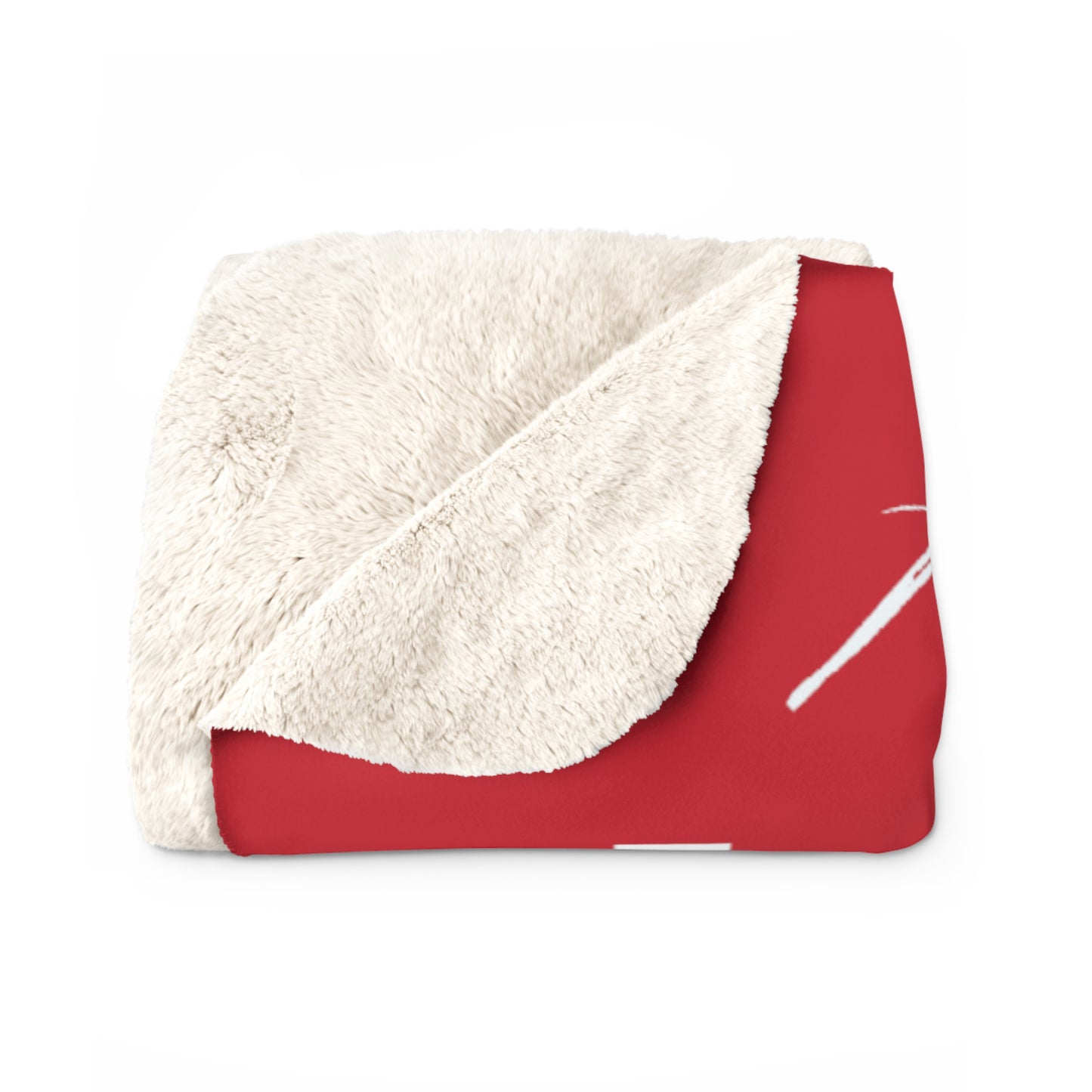 "A Merry Merry Lakeside Christmas" Sherpa Fleece Blanket (Red)