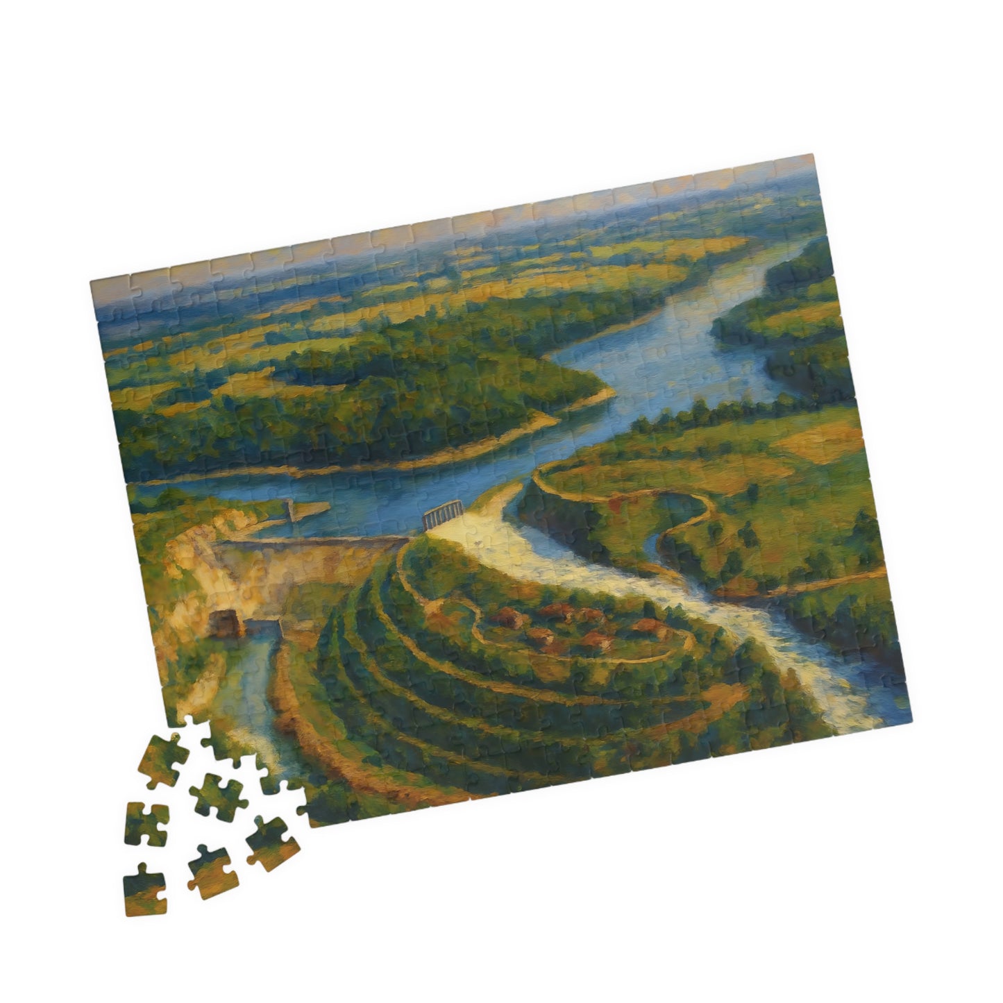 A Painter's Perspective: Dix Dam Aerial View Jigsaw Puzzle  (110, 252, 500 & 1000 pieces)