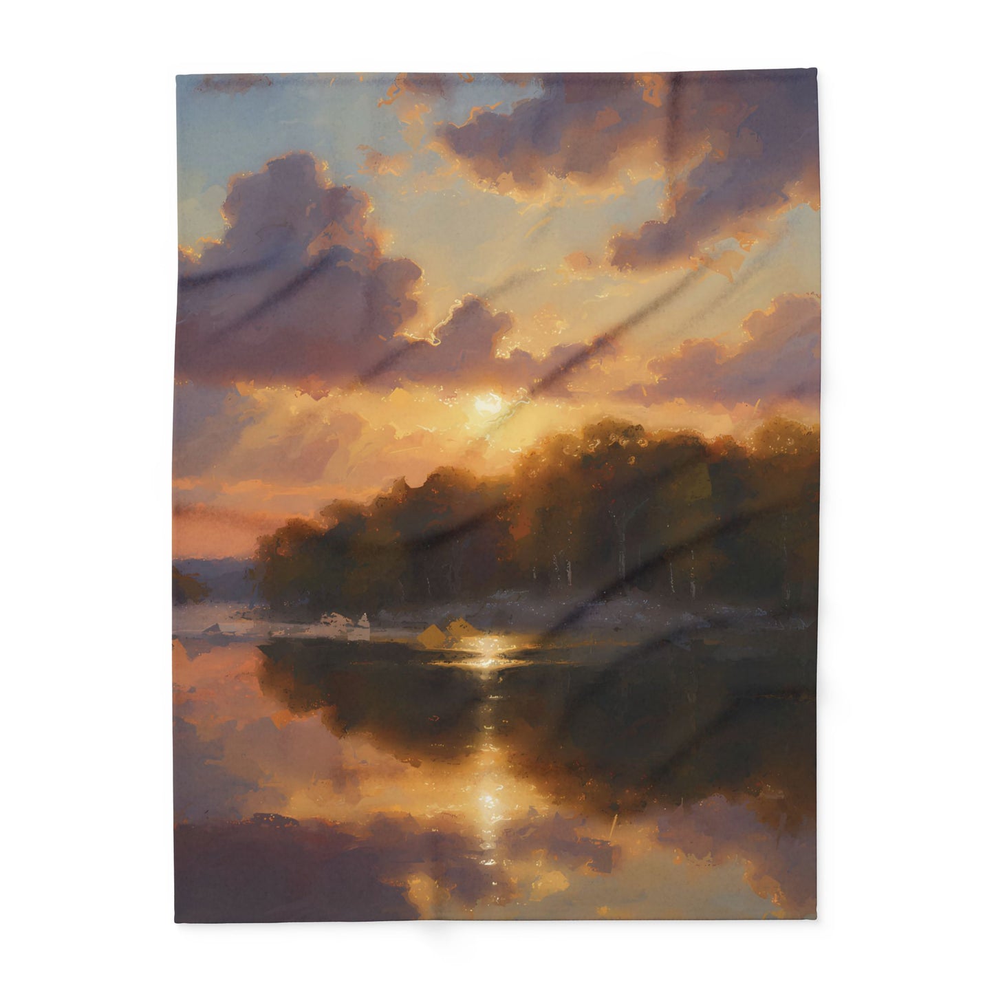 "Fall Dawn Over Herrington" 2025 Arctic Fleece Blanket