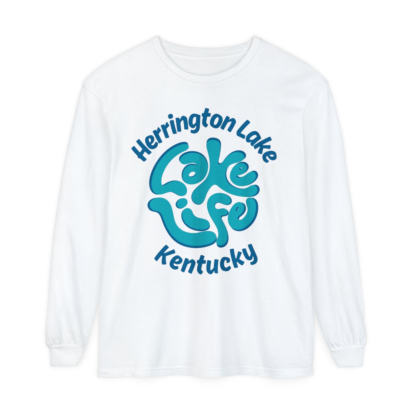 Herrington Lake Spring Pastels "Lake Life" Garment-Dyed Premium Comfort Colors™ Long Sleeve T-Shirt