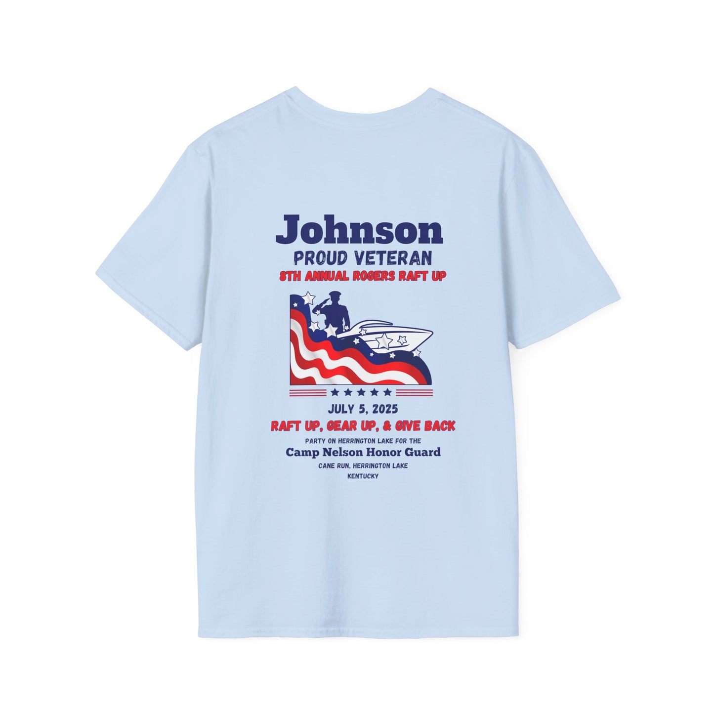 VETERANS 2025 Roger's Raft-Up for Camp Nelson Honor Guard 100% Ringspun Cotton UNISEX Double-Sided Tee