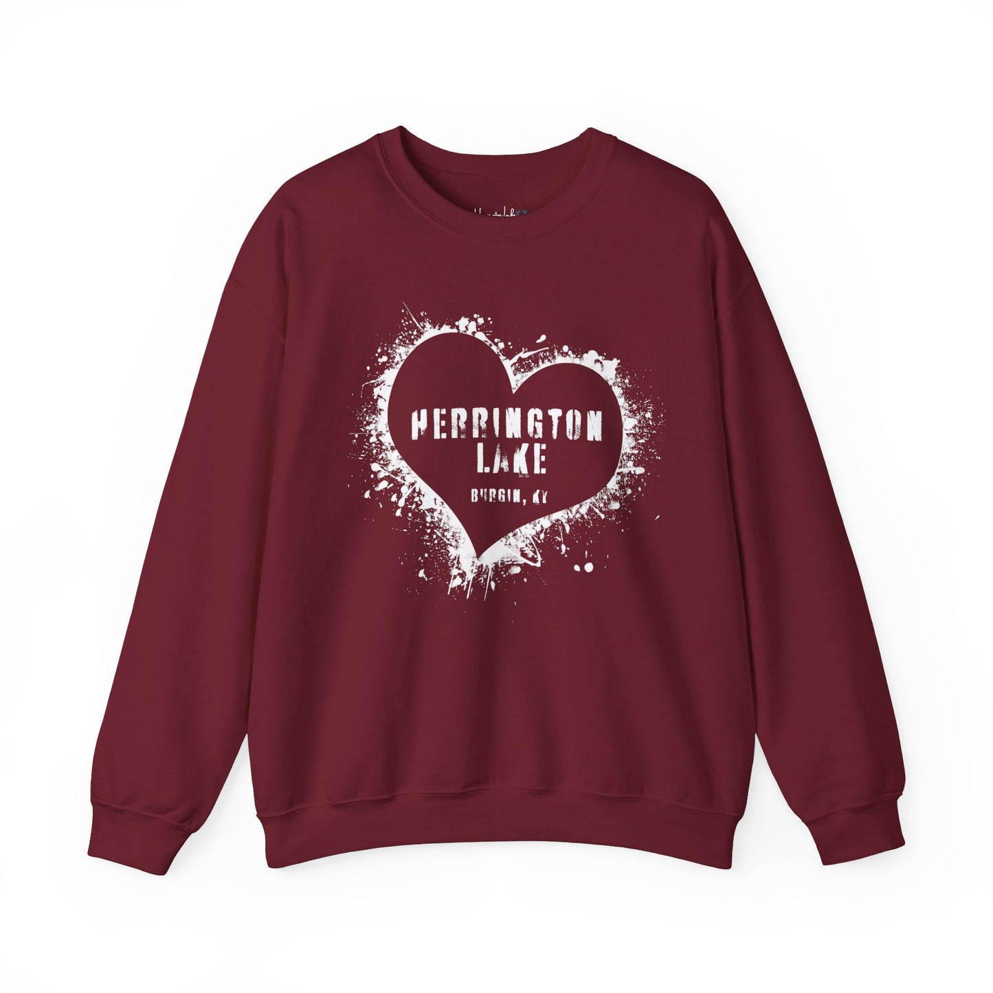 Herrington Lake Heart & Hometown Unisex Heavy Blend™ Crewneck Sweatshirt (Burgin, KY)