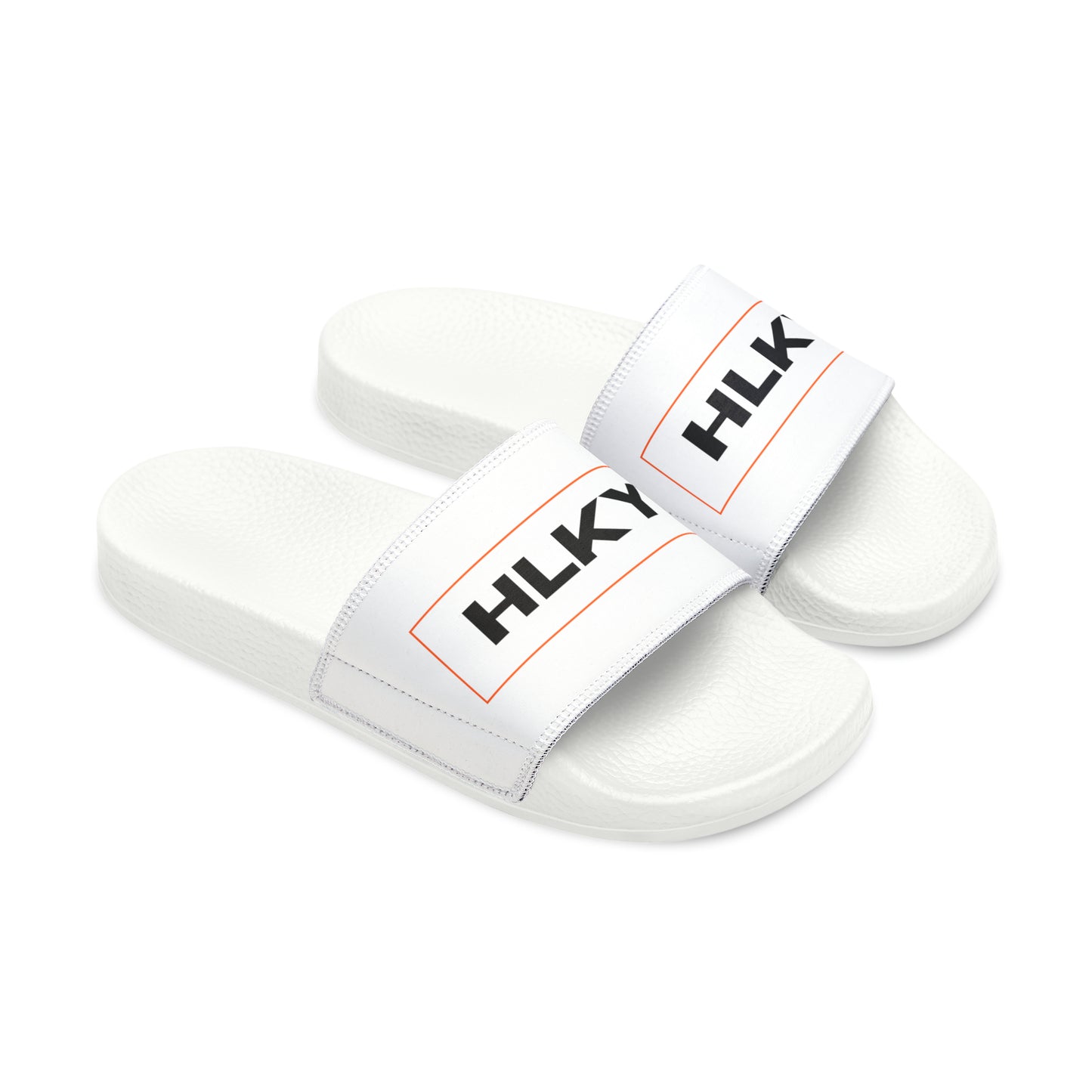 Men's HLKY Logo Slide Sandals, White
