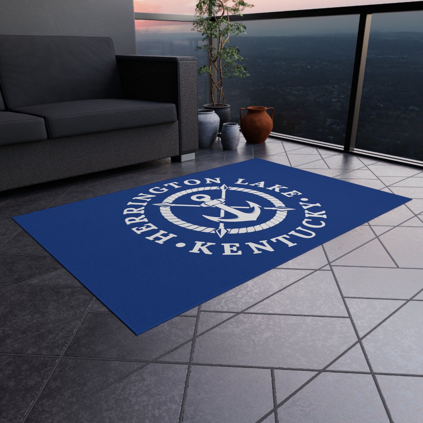 Herrington Lake Nautical Collection Outdoor Rug - Blue