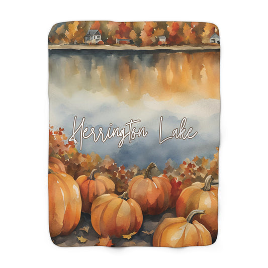 Herrington Lake Pumpkin Patch Fall Collection Sherpa Fleece Blanket